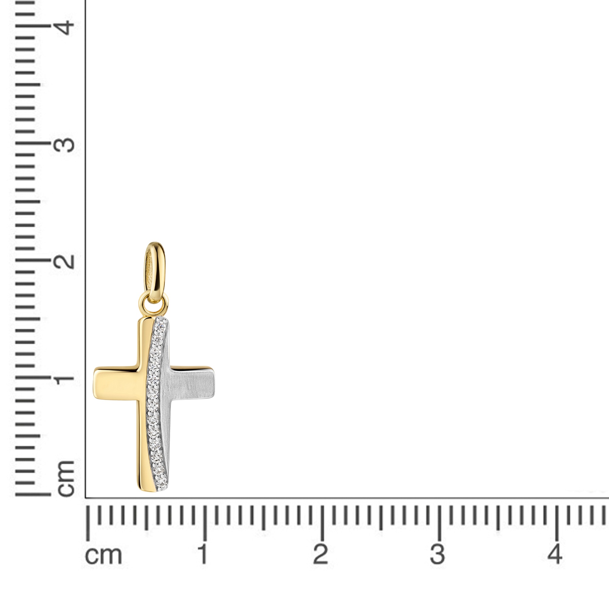 Firetti Kettenanhänger »Schmuck Geschenk Gold 333 Halsschmuck Anhänger Kreuz« ()  mit Zirkonia (synth.)