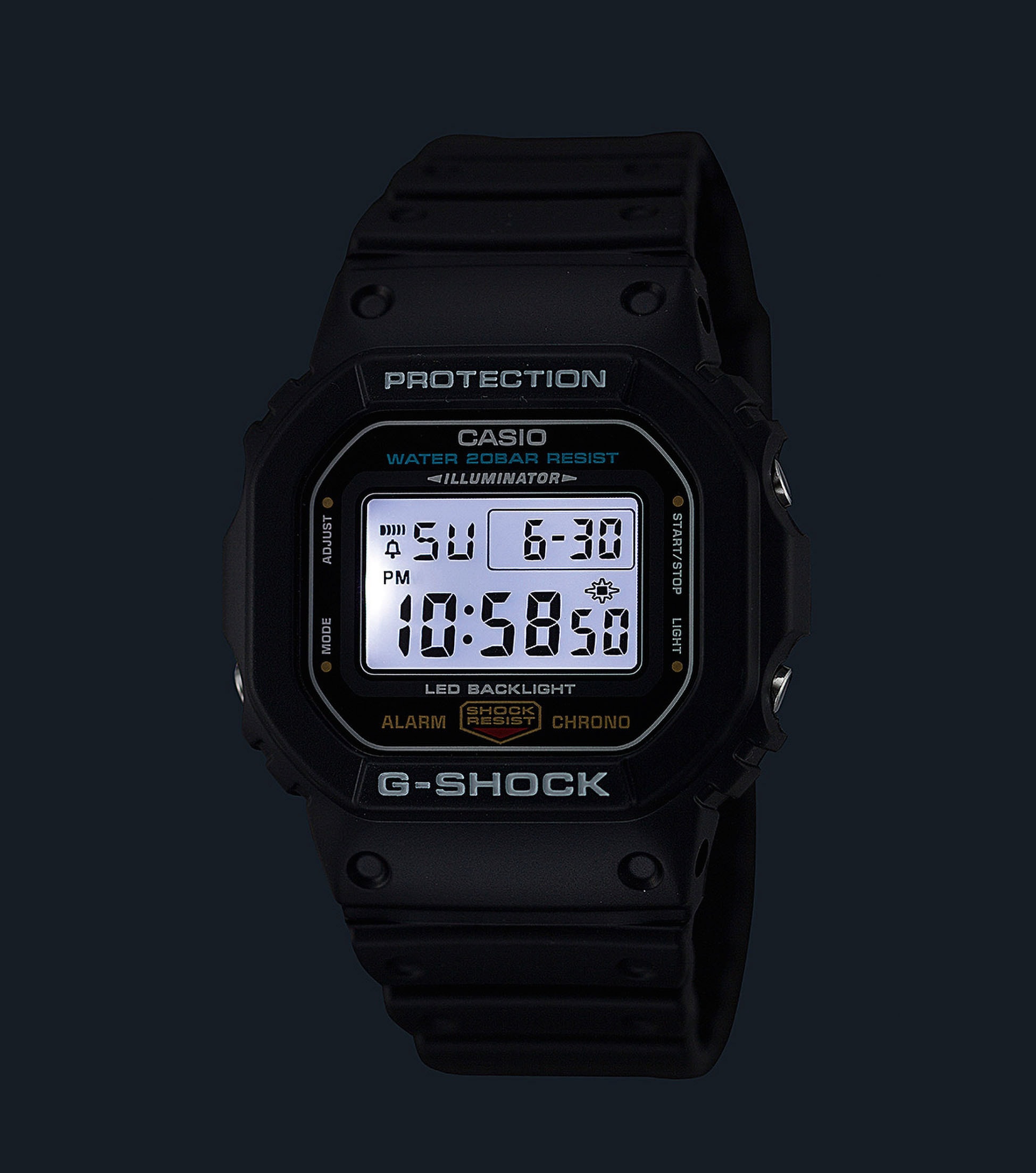 CASIO G-SHOCK Chronograph, Quarzuhr,Armbanduhr,Herrenuhr,digital, bis 20bar wasserd. Resinarmband