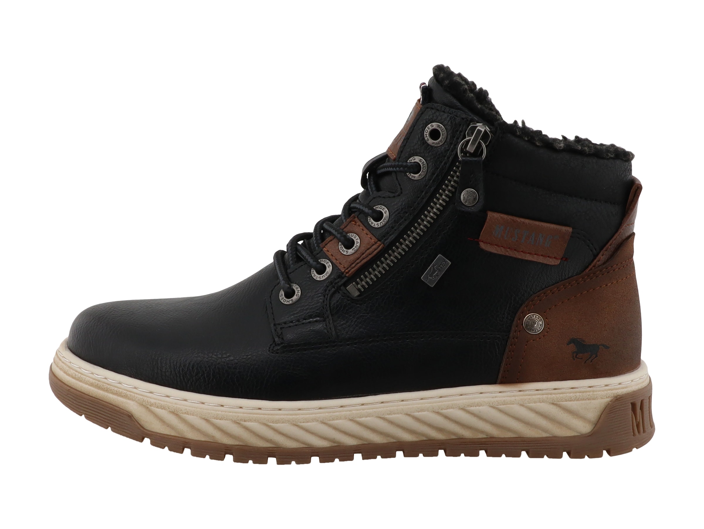 Mustang Shoes Winterboots »Stiefelette«  Schnürboots, Outdoorschuh mit modischem Zierreißverschluss