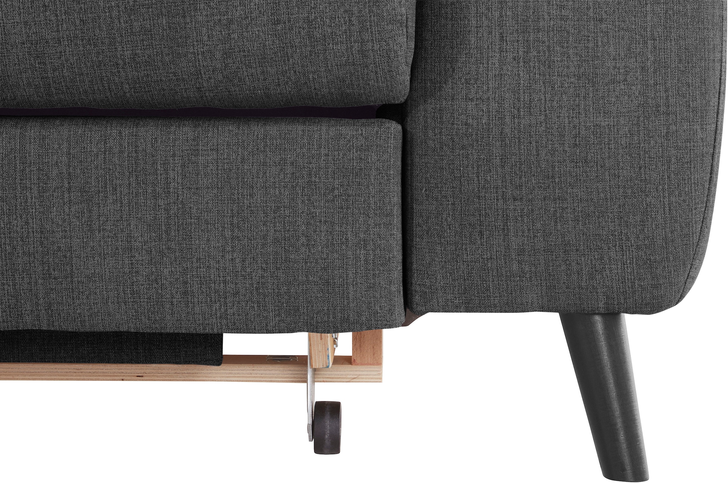 COTTA Ecksofa »Mia L-Form mit 3 Zierkissen«, wahlweise mit Bettfunktion, Bettkasten, Beleuchtung & Wireless-Charger