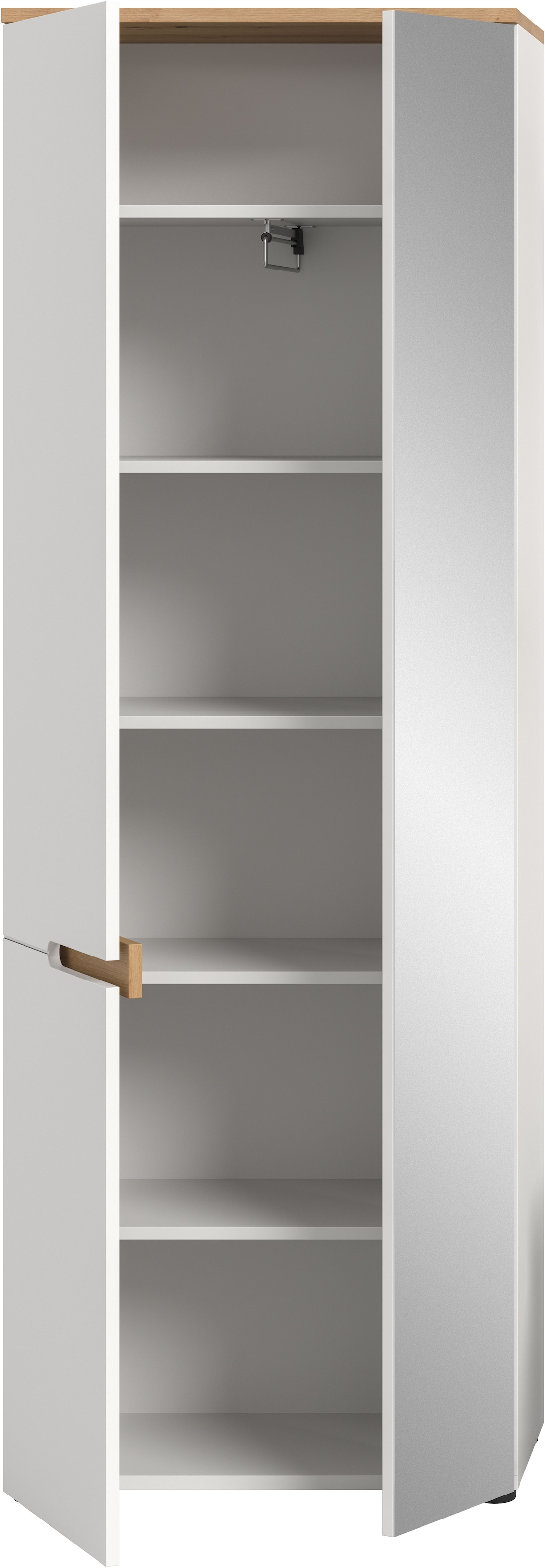 Home affaire Garderobenschrank »REHAT, TOPSELLER!, Höhe 190cm, 2 Türen, 6 Fächer, 1 Kleiderstange« in verschiedenen Farben erhältlich, 1 Stk. tlg. Garderobe, Flurschrank, Dielenschrank, Kleiderschrank, Garderobenmöbel