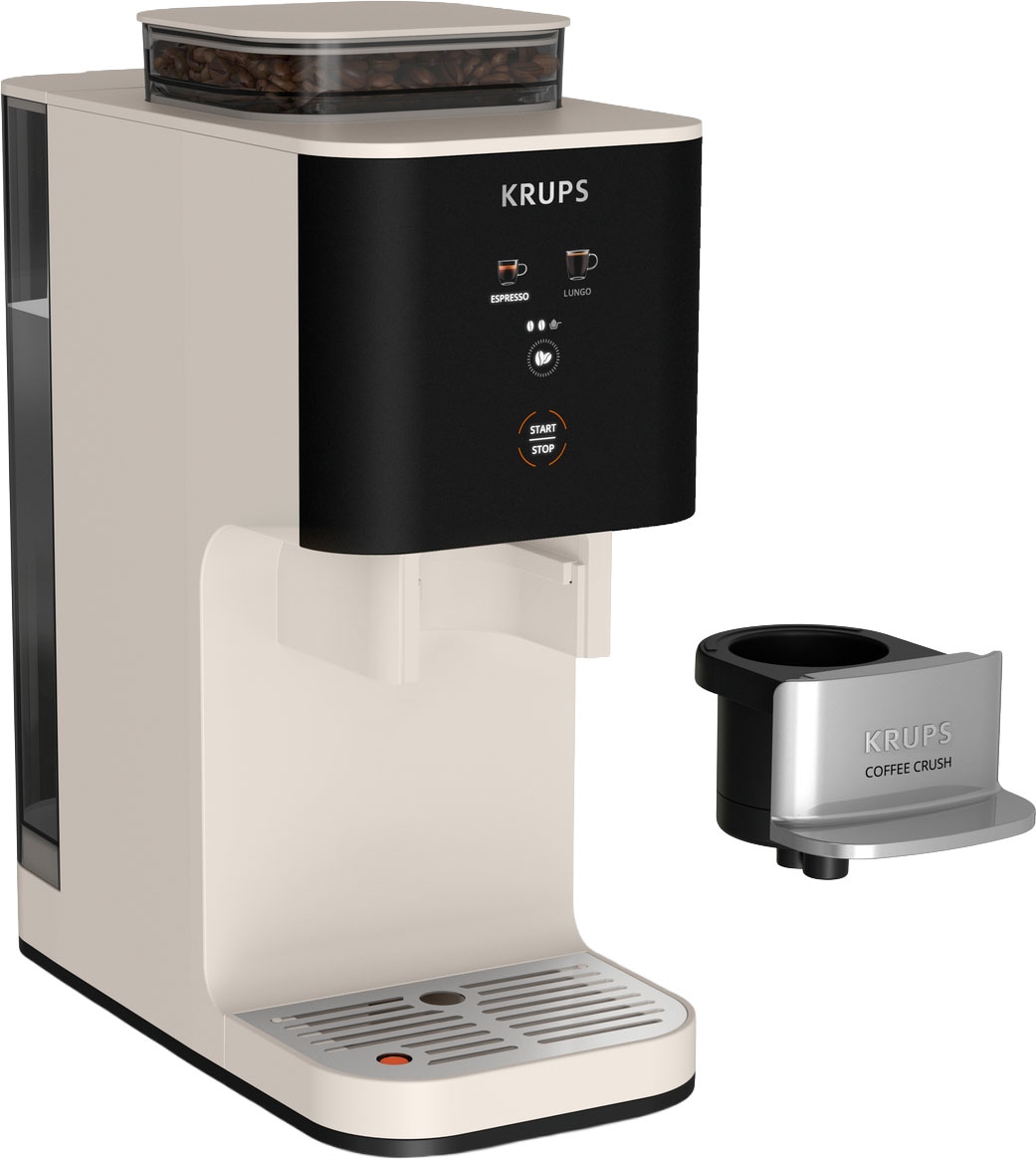 Krups Kaffeevollautomat »Coffee Crush SA4001 für Espresso & Lungo, platzsparend mit 15 cm Breite« frisch gemahlene Bohnen oder vor-gemahlen, einfache Reinigung,