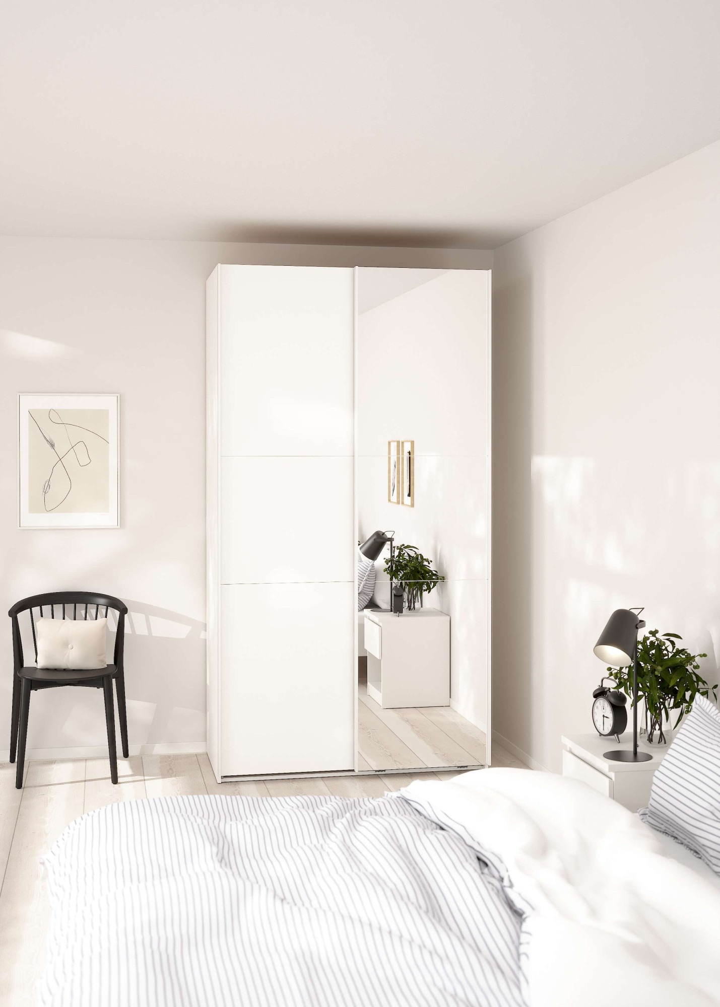 Home affaire Schwebetürenschrank »Como«, 1 Schiebetür, 1 Spiegelschiebetür, Kleiderstange, Einlegeboden