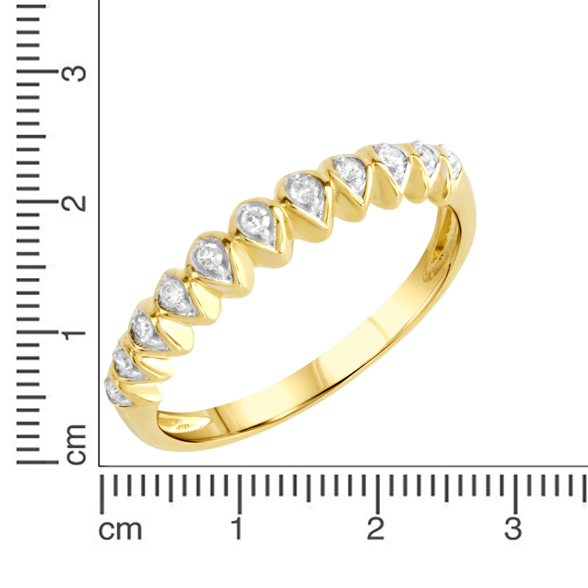 Diamonds by Ellen K. Fingerring »Gold 375 zweifarbig mit 11x Diamant 0,10ct.«