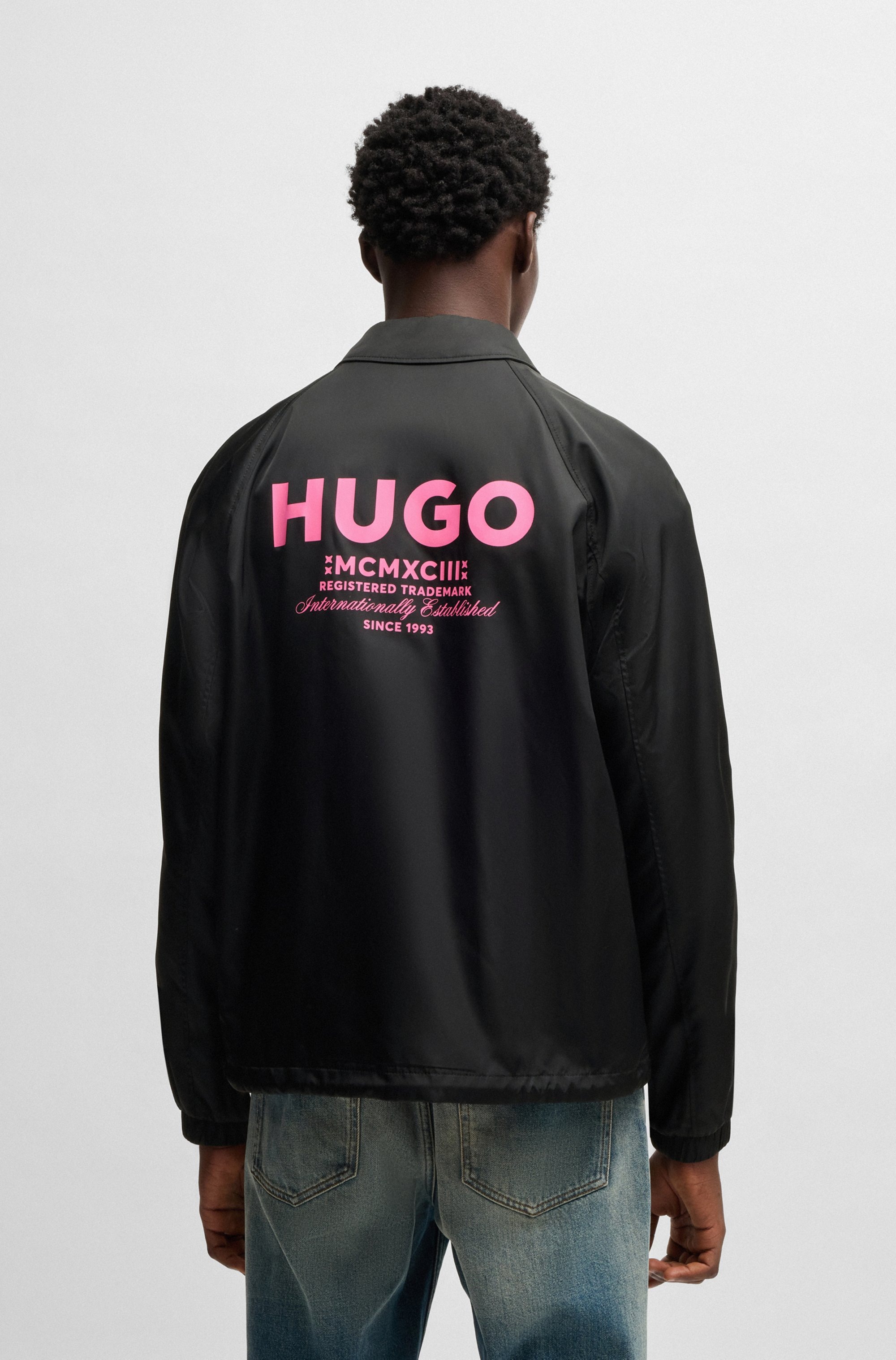 HUGO Blue Funktionsjacke »Biyo«, Overshirt mit kontrastfarbenen Druck