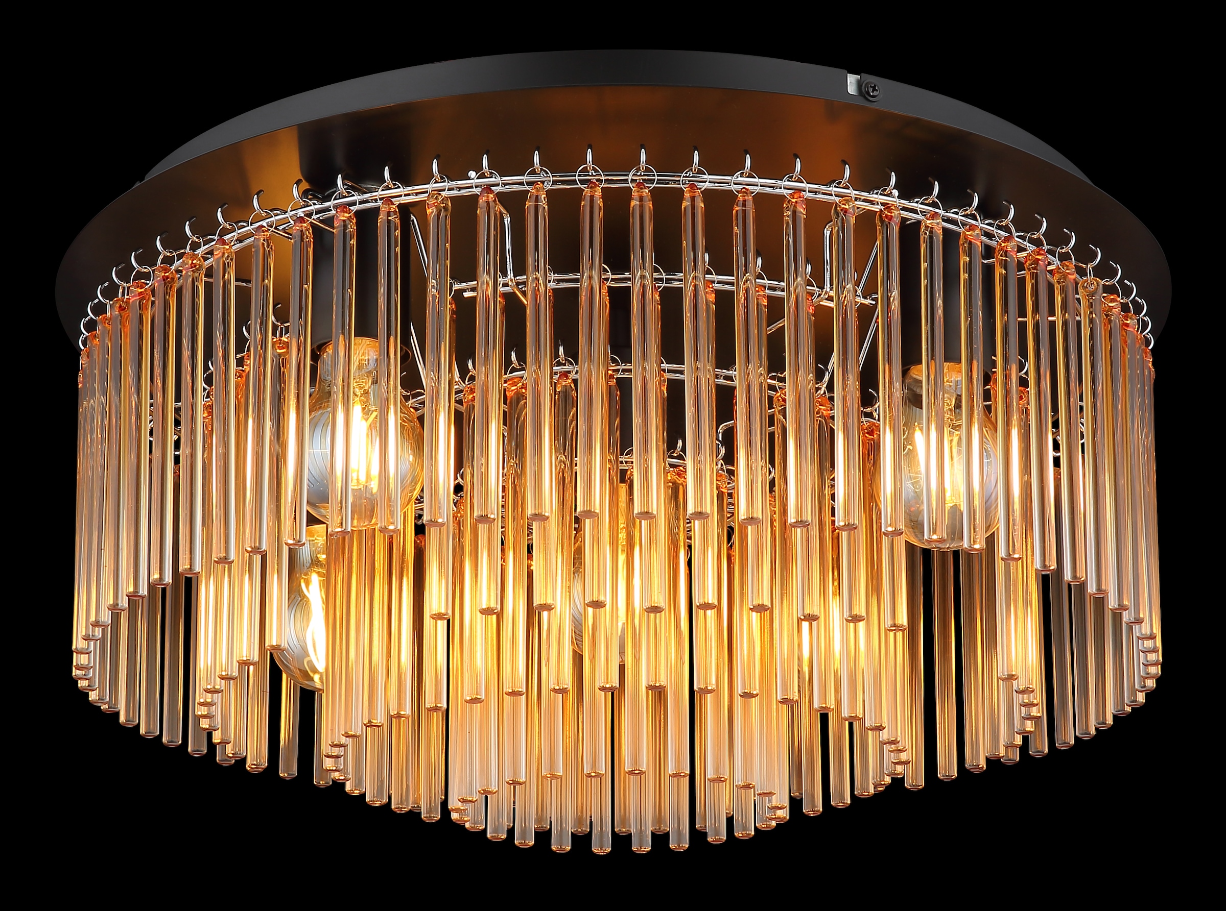 GLOBO LIGHTING Deckenleuchte »GORLEY«, Leuchtmittel E27 | ohne Leuchtmittel, Deckenleuchte/Glasstäbe/Glas amber/Wohnzimmer/Esszimmer