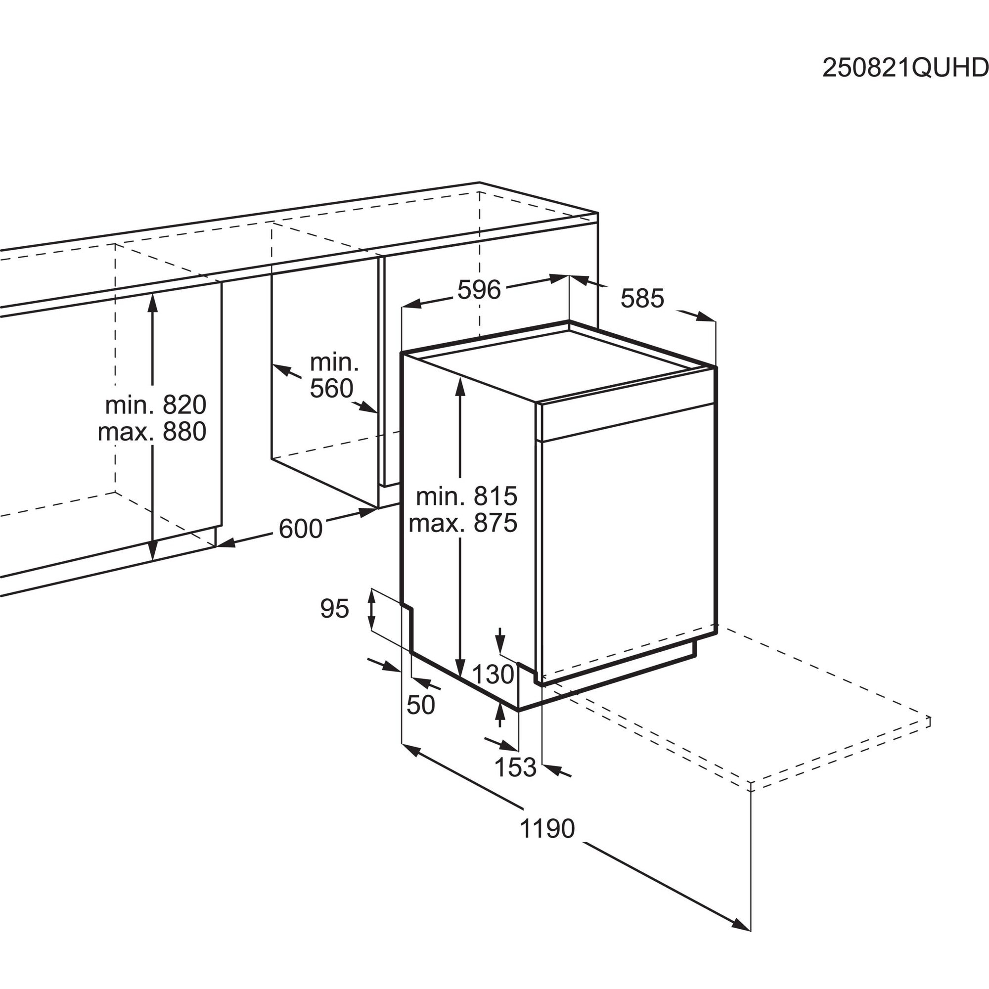 AEG Unterbaugeschirrspüler 7000 »GU7200A1SCM« Wassersparende Spülmaschine: 8,4l im Eco-Programm-effiziente Reinigung
