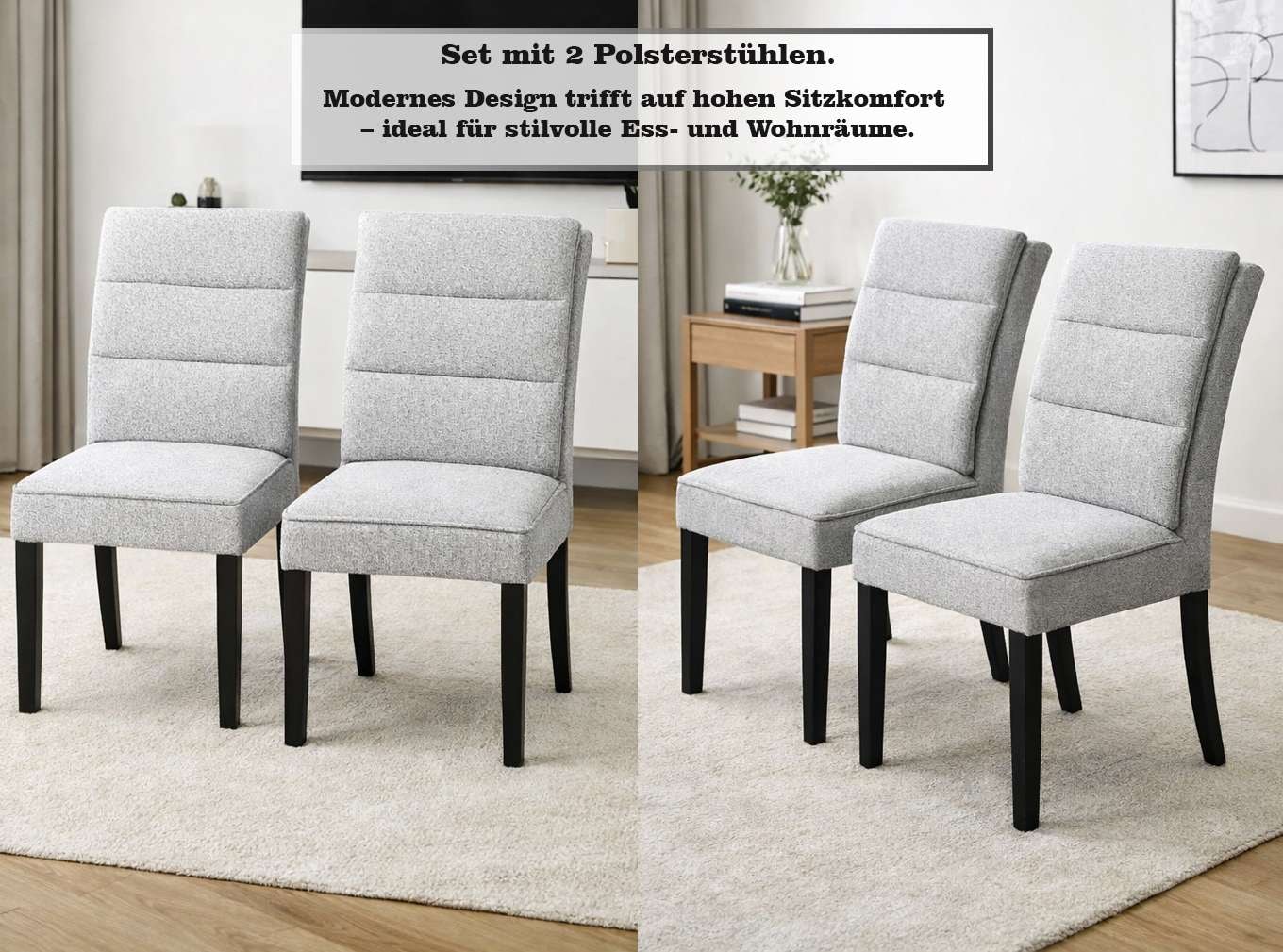 OTTO home Esszimmerstuhl »Oregon Essstuhl, Wohnstuhl, Polsterstuhl, 4-Fußstuhl« (Set) 2 Stk.Dicke Rückenpolsterung & stabiles Massivholz-Gestell