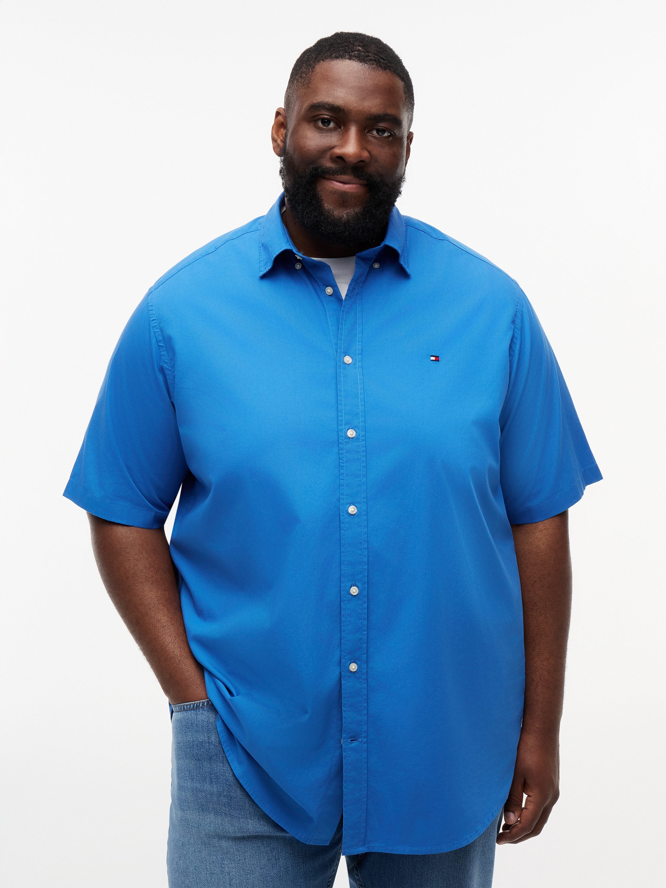 Tommy Hilfiger Big & Tall Kurzarmhemd »BT-FLEX POPLIN SOLID« Große Größen