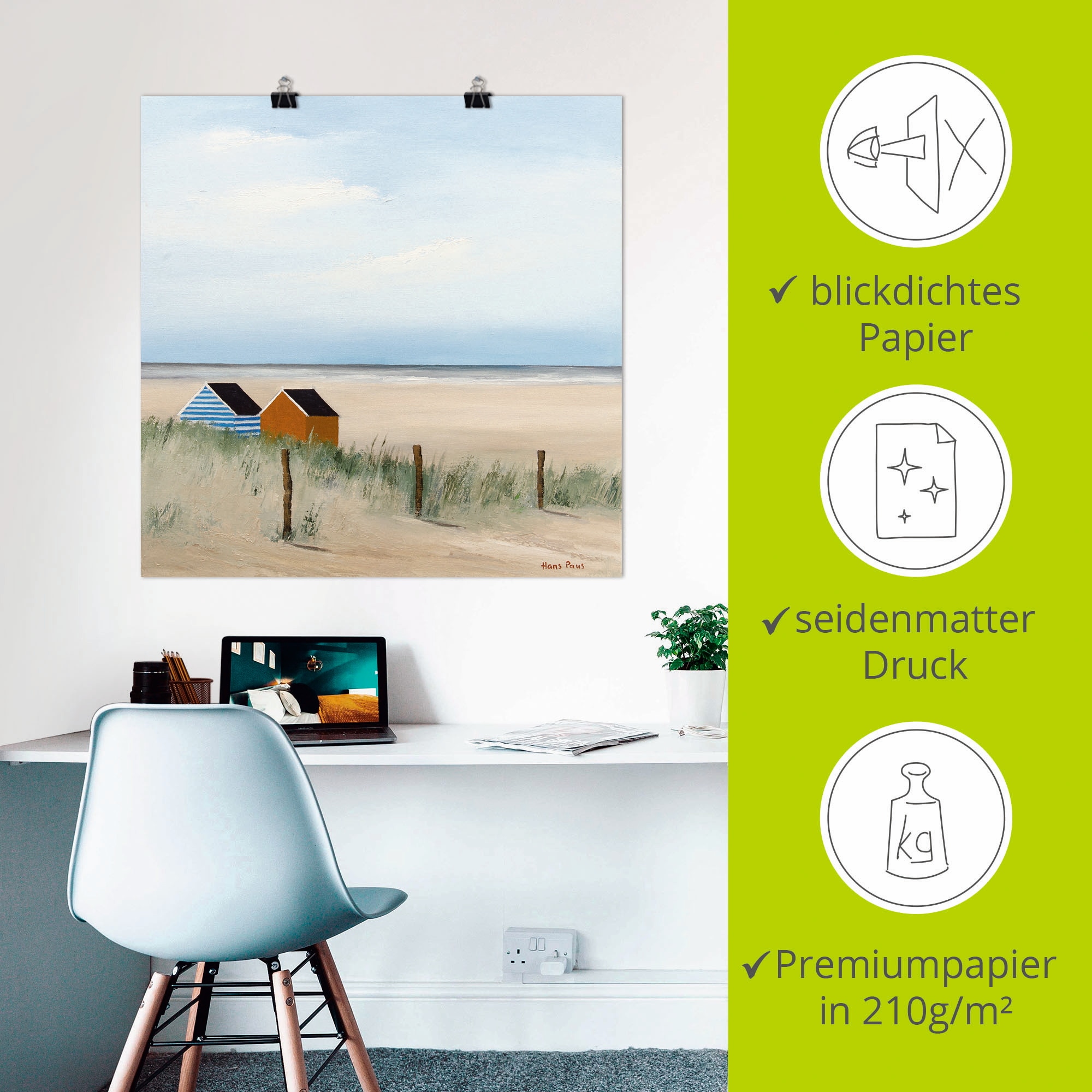 Artland Wandbild »Sonniger Morgen V« Strand 1 Stk. tlg. als Leinwandbild, Poster in verschied. Größen