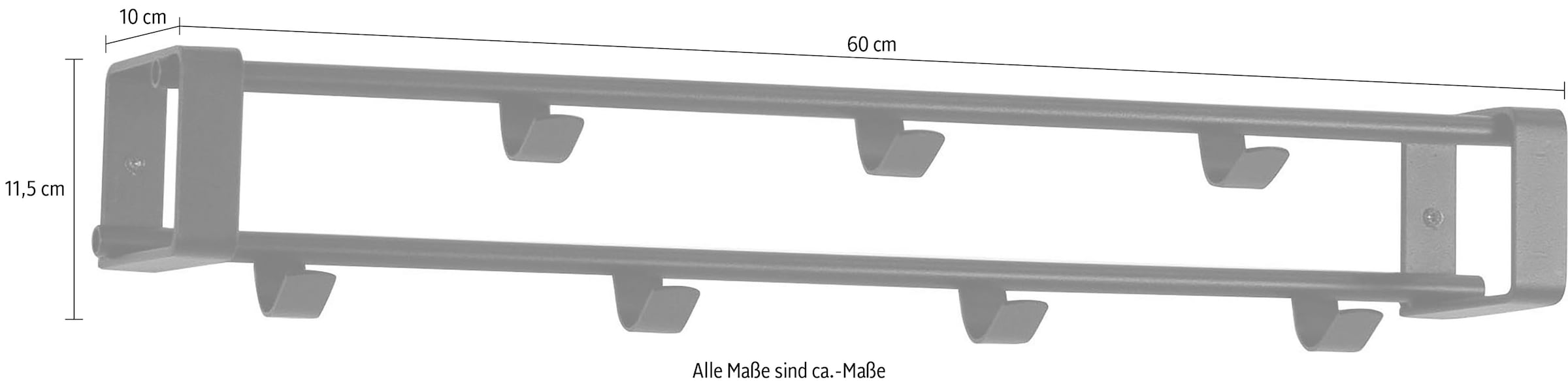 Spinder Design Garderobenhalter »Rex Garderobenhakenleiste«, Metall, Breite 60 cm, 7 Haken