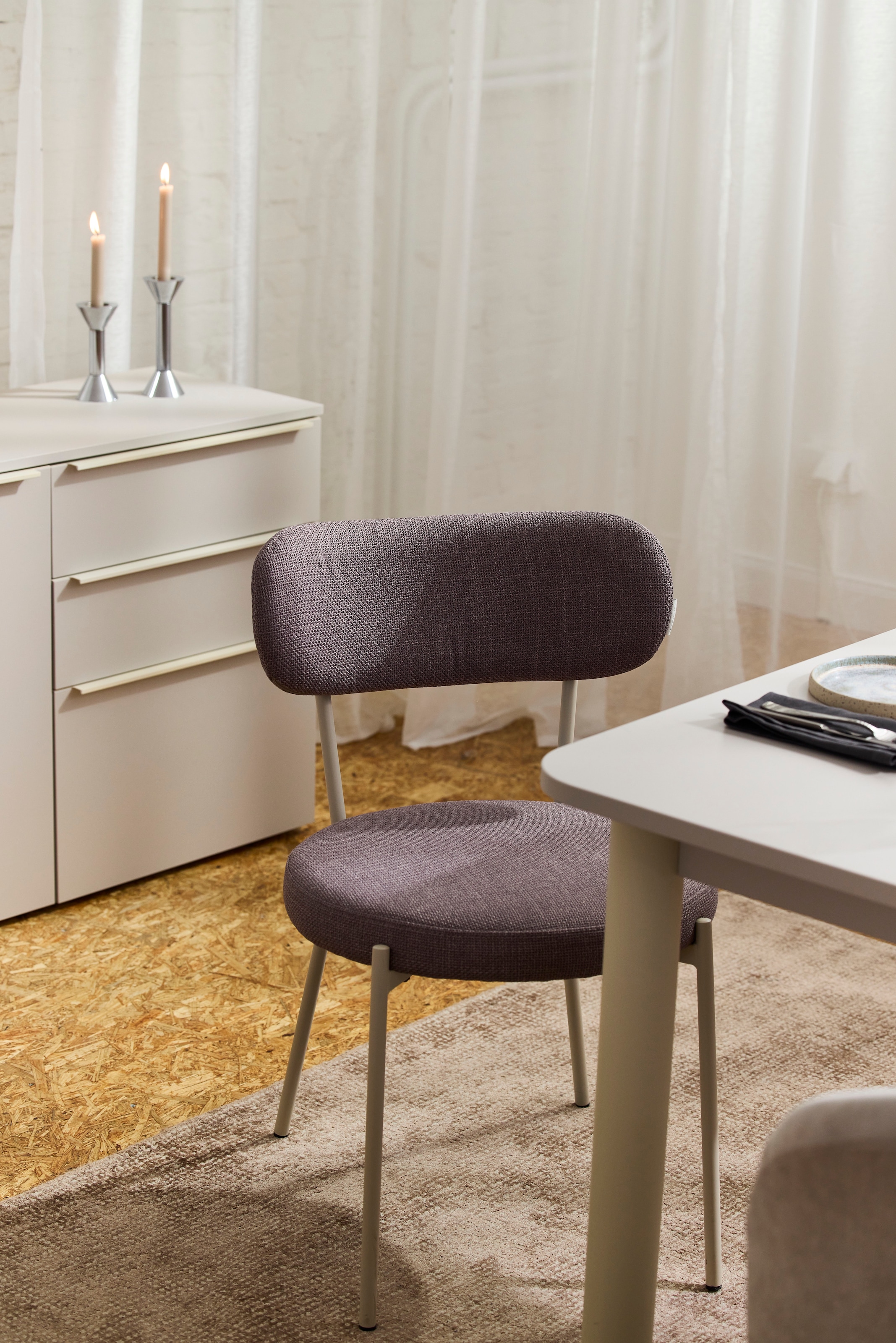 TOM TAILOR HOME 4-Fußstuhl »SOFT PAD CHAIR«, (Set), 2 St., Webstoff, Esszimmerstuhl, 4-Fußgestell, mit Rückenausschnitt