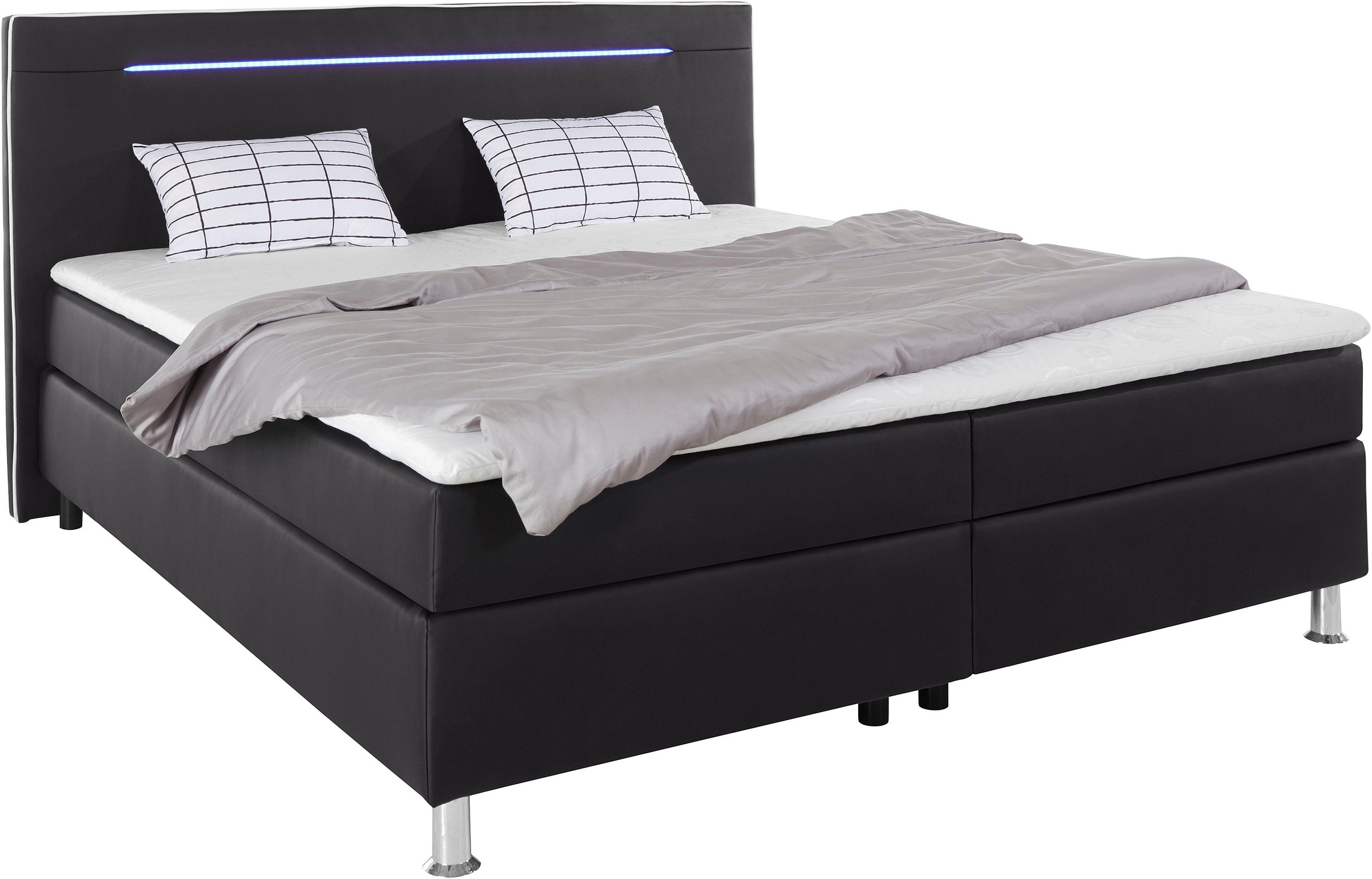 2. Bild von COLLECTION AB Boxspringbett, inkl. LED-Beleuchtung, Topper und Kissen