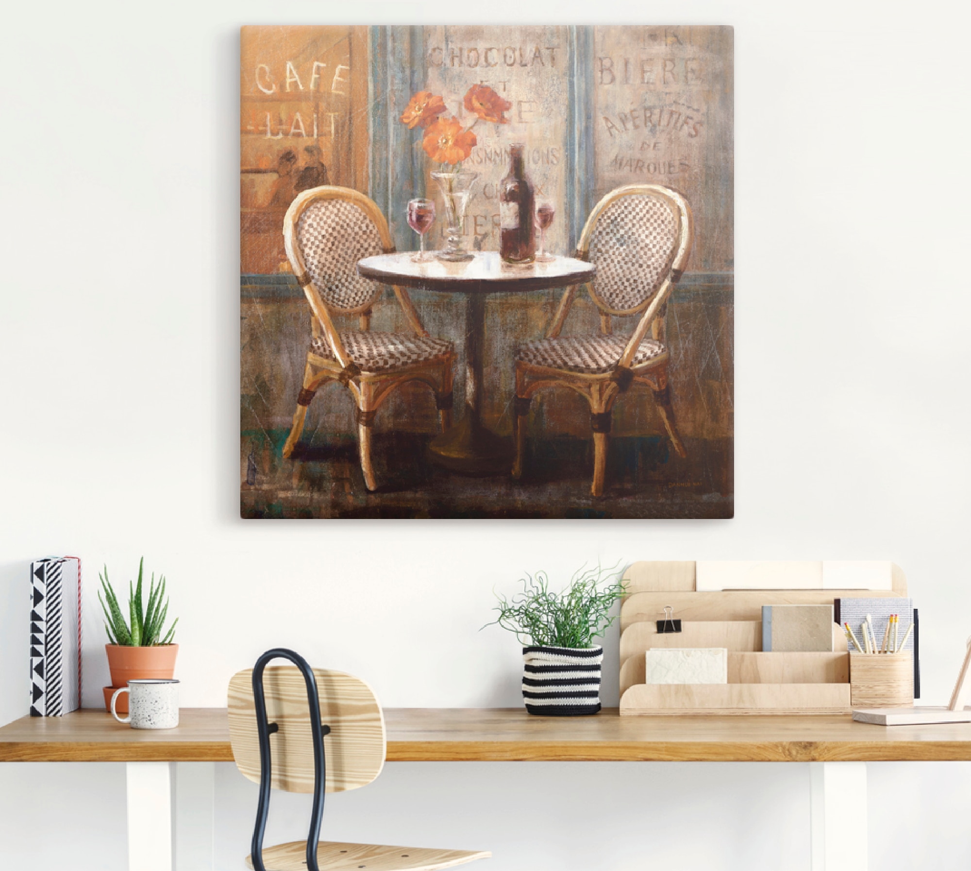 Artland Wandbild »Triff mich im Cafe I« Restaurant & Cafés 1 Stk. tlg. auf Holzrahmen gespannt