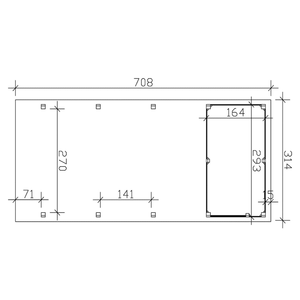 Skanholz Einzelcarport »Friesland 2«, Holz, 270 cm, braun