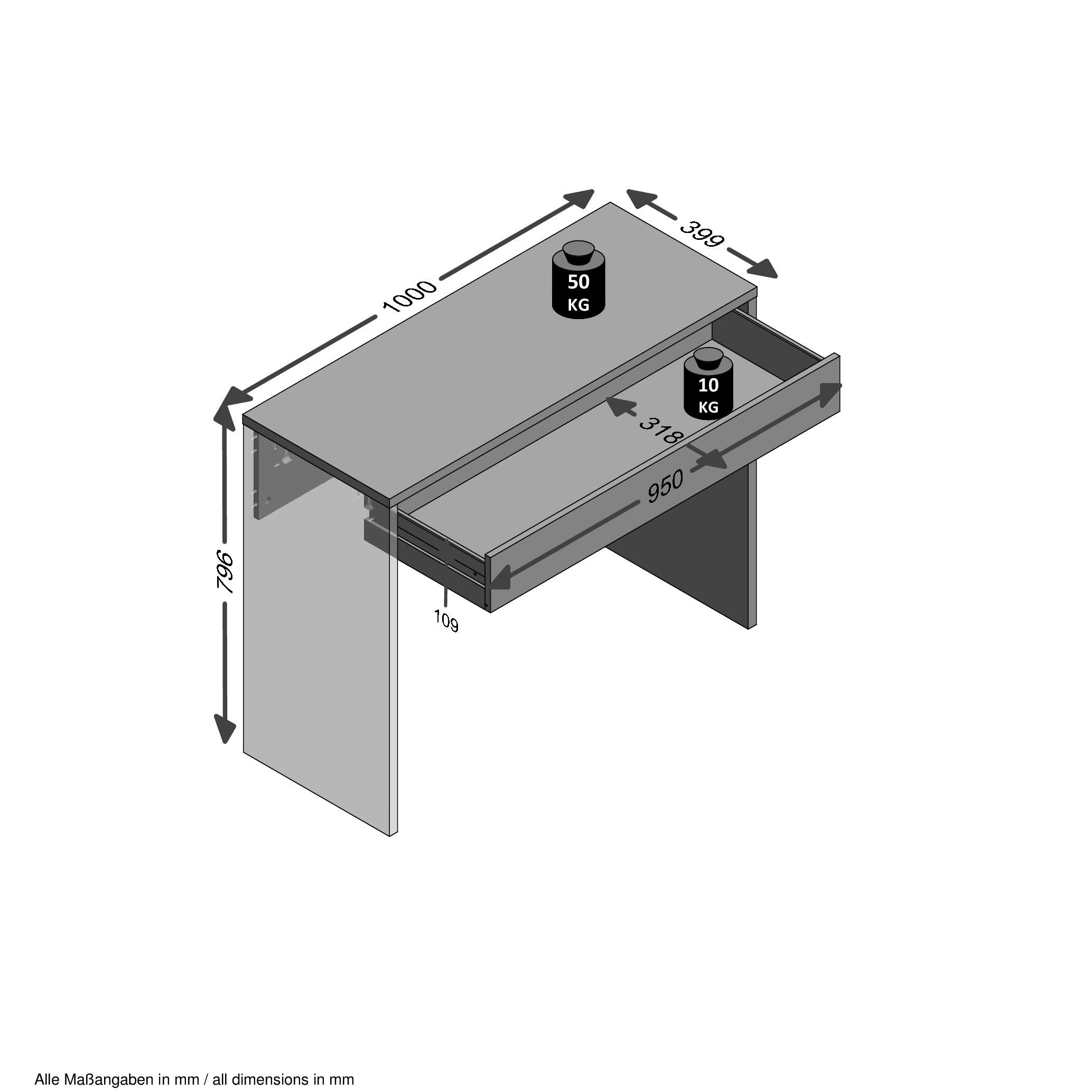 FMD Laptoptisch »Checker«, auch als Konsolentisch geeignet