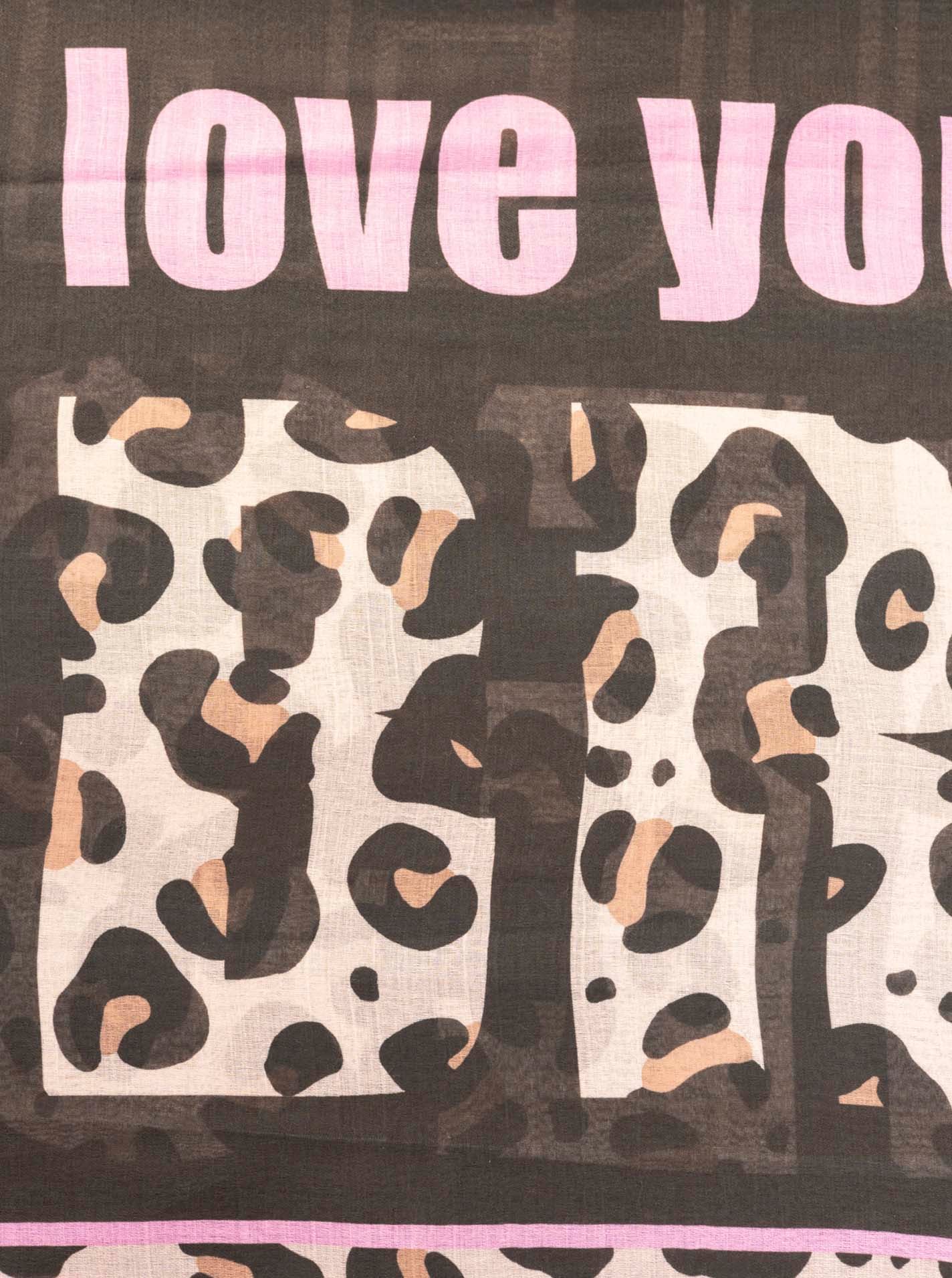 Zwillingsherz Schal »"Lettering"« Leo-Muster, mit Schriftzug, transparent