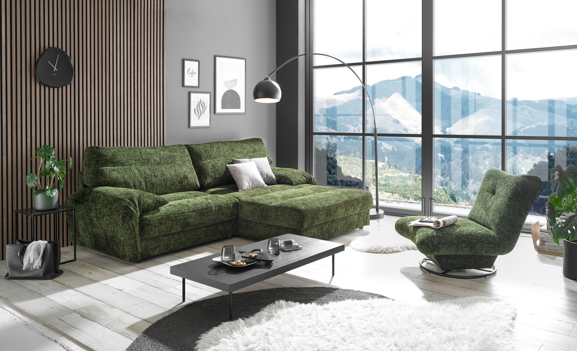 ED EXCITING DESIGN Ecksofa »Princeton L-Form«, frei im Raum stellbar