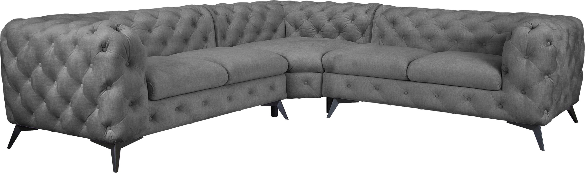 Home affaire Chesterfield-Sofa »Ecksofa GLYNIS L-Form mit Wellenunterfederu günstig online kaufen