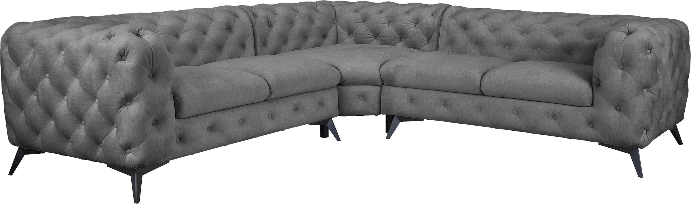 Leonique Chesterfield-Sofa "Glynis L-Form", aufwändige Knopfheftung, modern günstig online kaufen