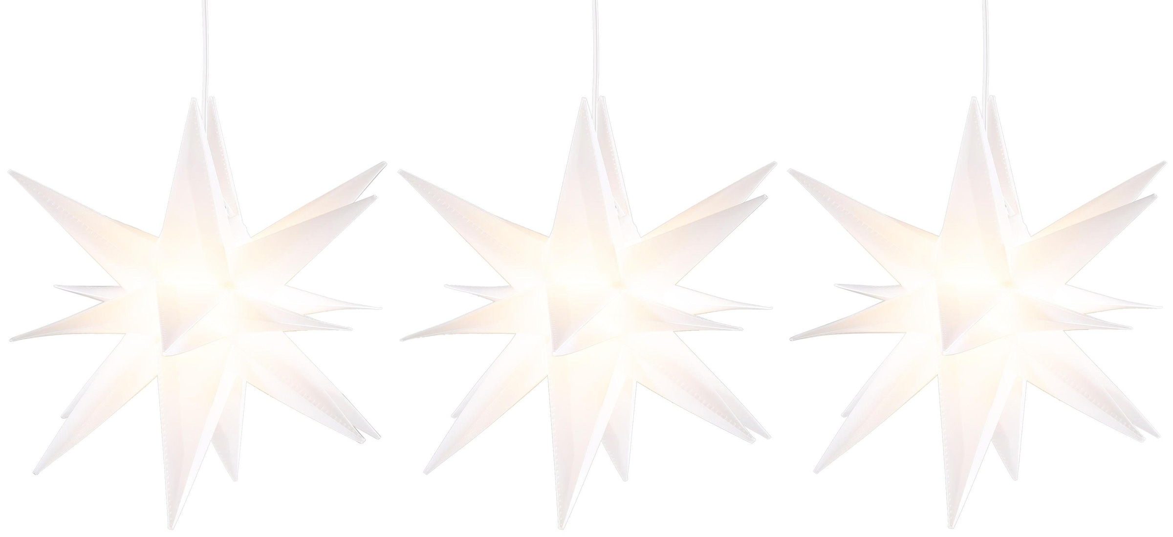 my home LED Stern »Weihnachtsstern« LED-Modul Warmweiß 3D-Optik, Batteriebetrieb, Ø 25 cm, Weihnachtsdeko aussen