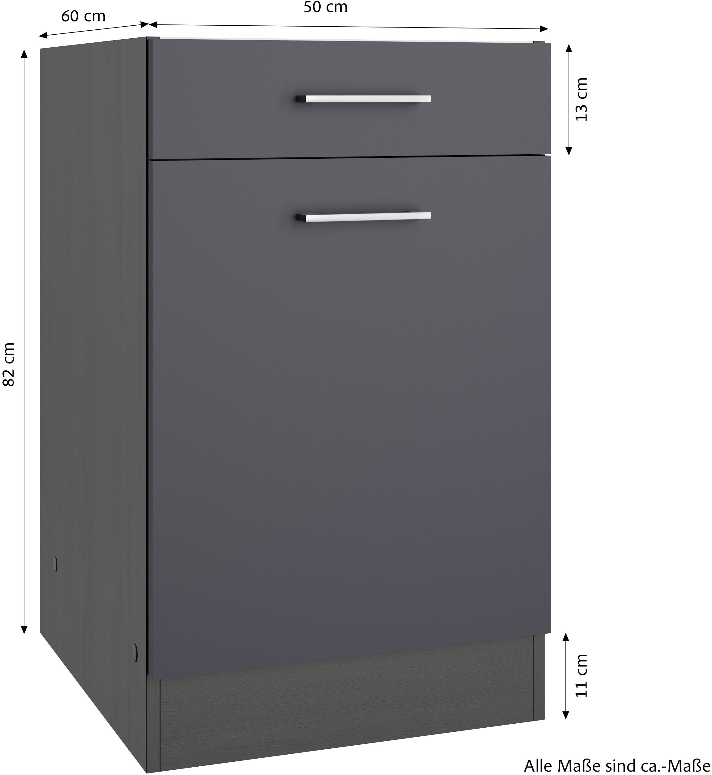 KOCHSTATION Unterschrank »KS-Milan« Unterschrank 50 cm, matte oder hochglänzende Fronten