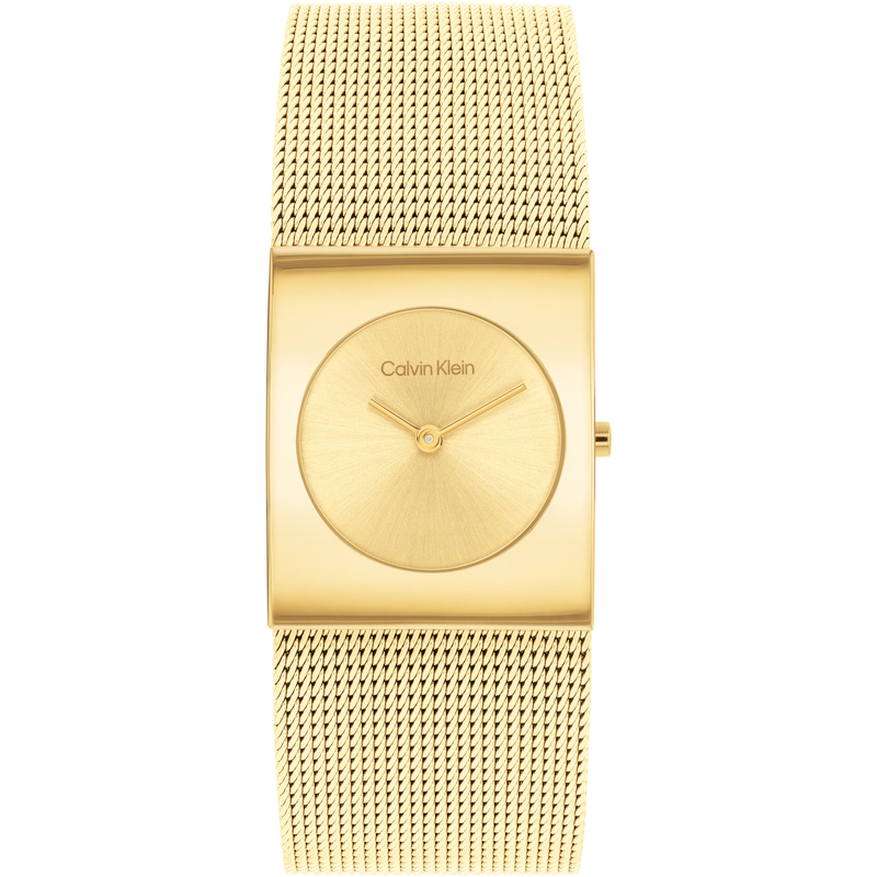 CALVIN KLEIN Quarzuhr »CK PULSE 26 mm« Armbanduhr, Damenuhr, analog, Edelstahlarmband goldfarben-goldfarben Trendstarke Damenarmbanduhr