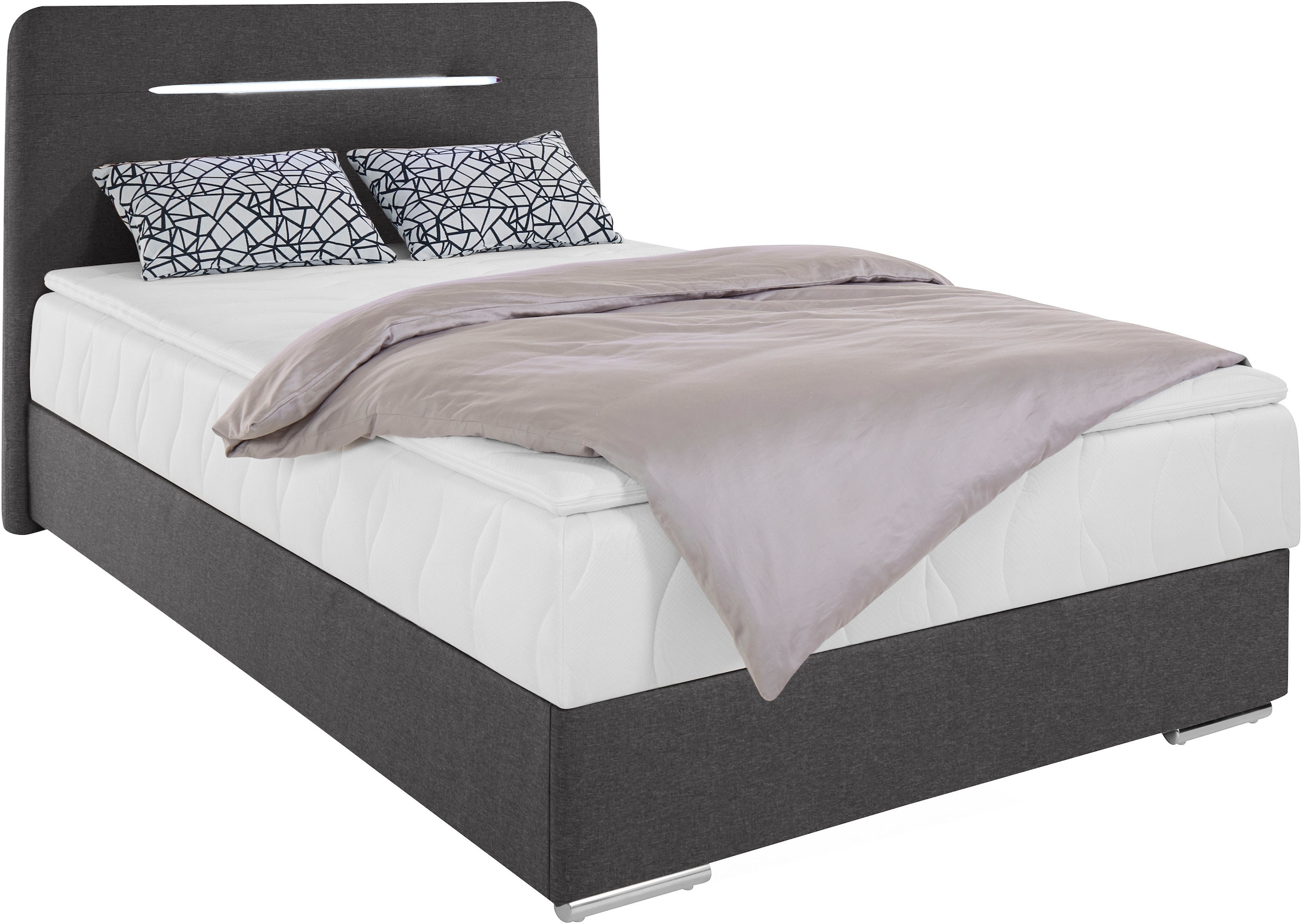 COTTA Boxbett »Lighstar«, inklusive LED-Beleuchtung, Topper, Bettkasten und Zierkissen