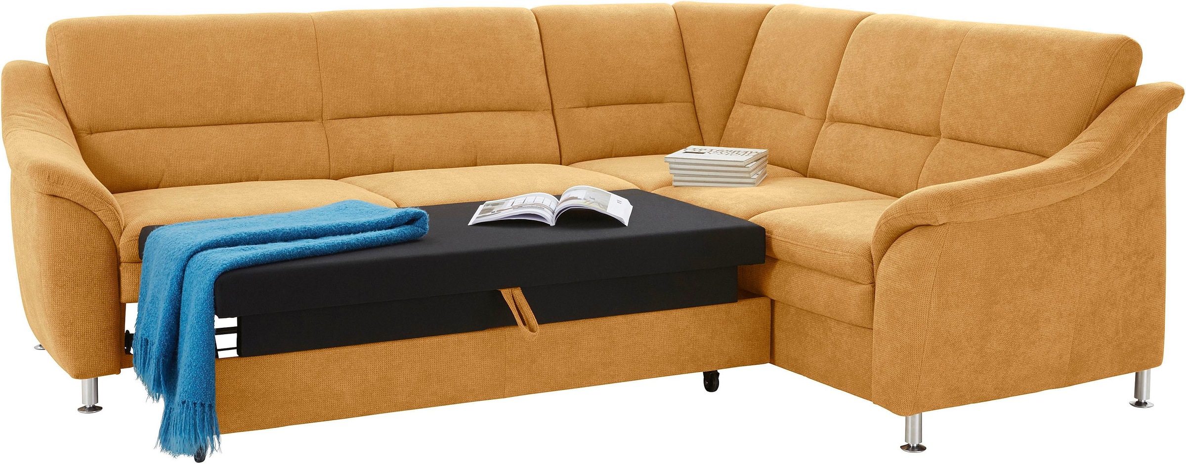 sit&more Ecksofa »Cardoso L-Form«, mit Federkern, wahlweise mit Bettfunktion und Schubkasten