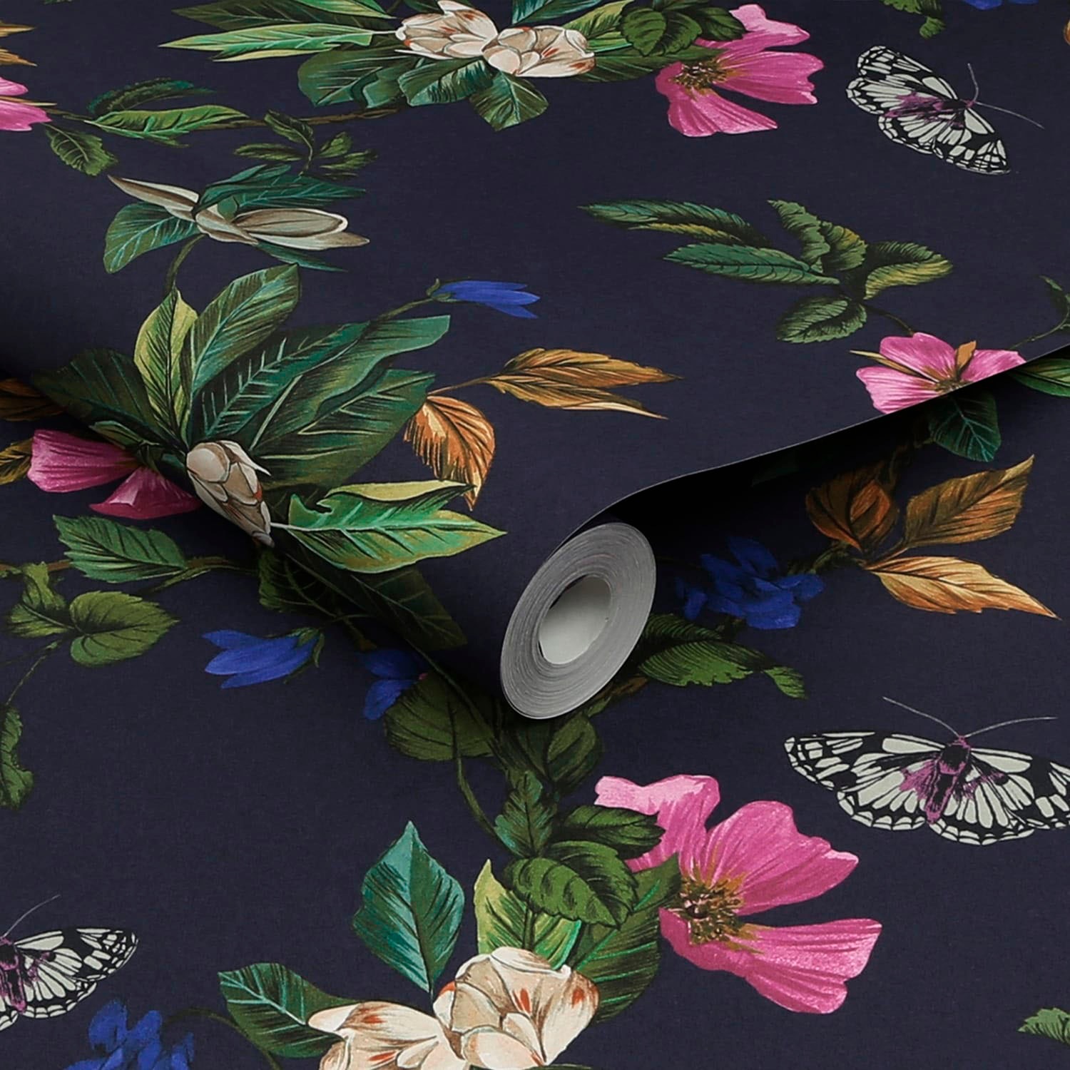 Joules Vliestapete »Wakerly Woodland Floral French Navy« floral glatt floral