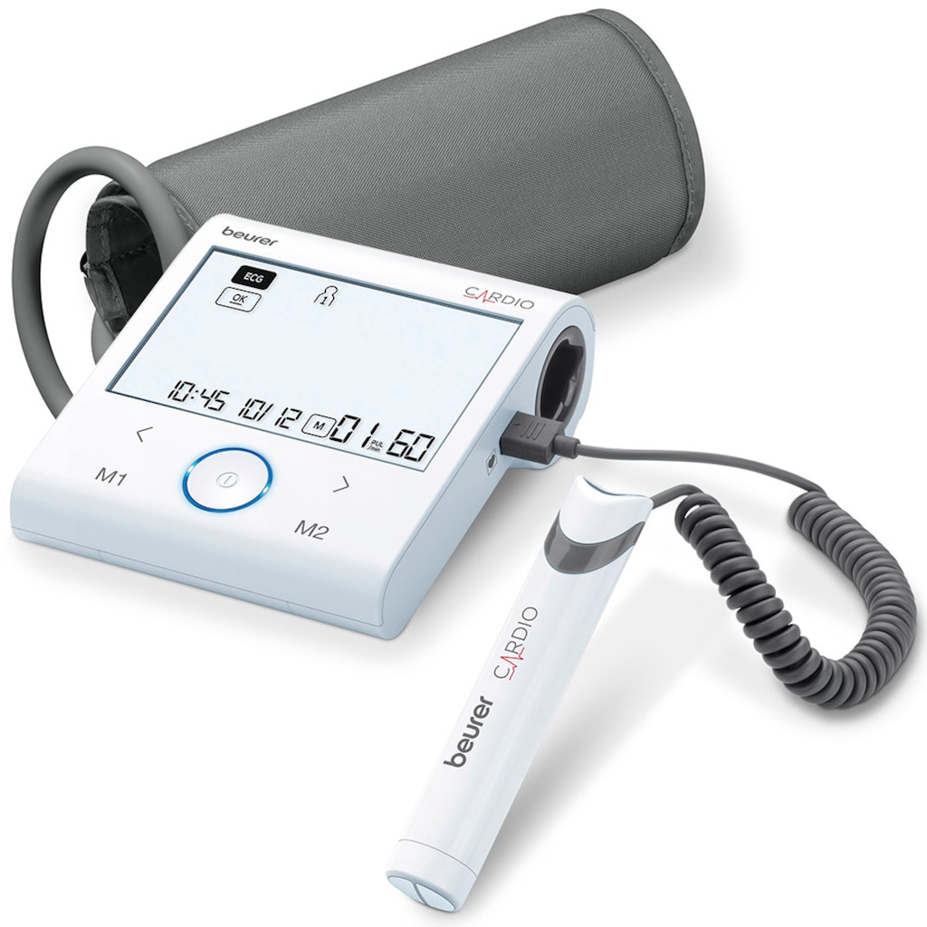 BEURER Oberarm-Blutdruckmessgerät »BM 96 Cardio«, mit EKG-Funktion, Arrhythmieerkennung, Risiko-Indikator, Alarmfunktion