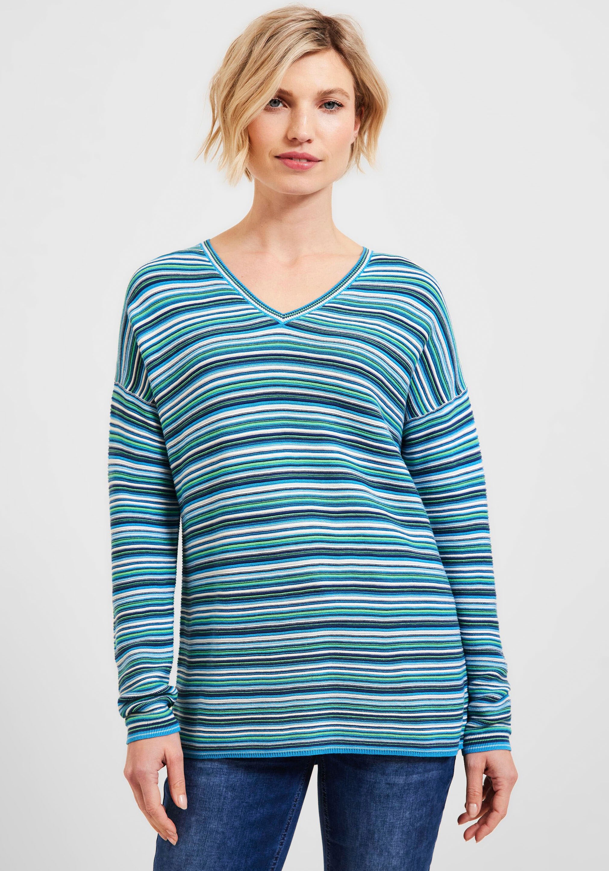 Cecil V-Ausschnitt-Pullover, in einem modernen Multicolor kaufen