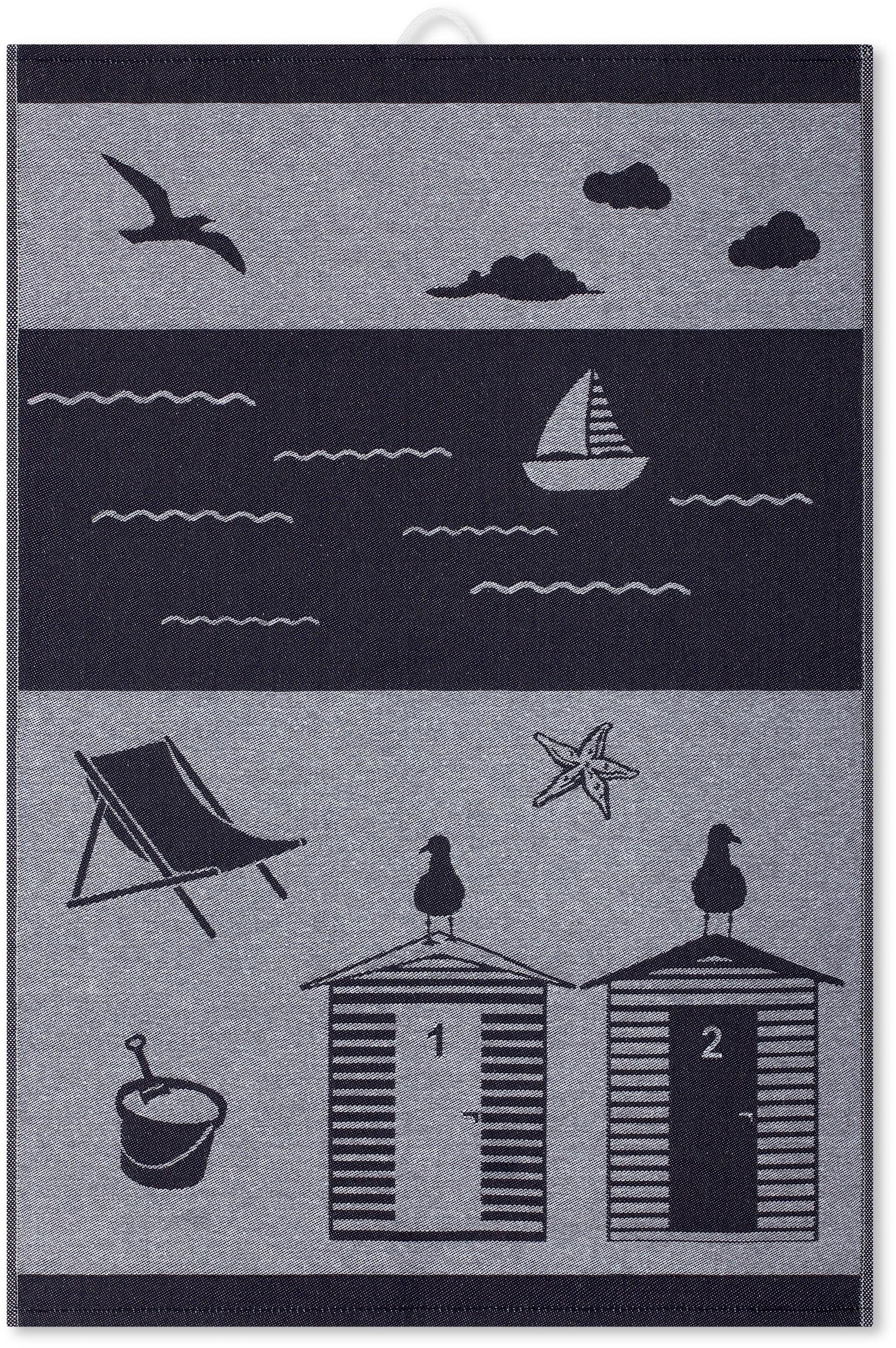 ROSS Geschirrtuch »Strandidylle« aus feinster Baumwolle