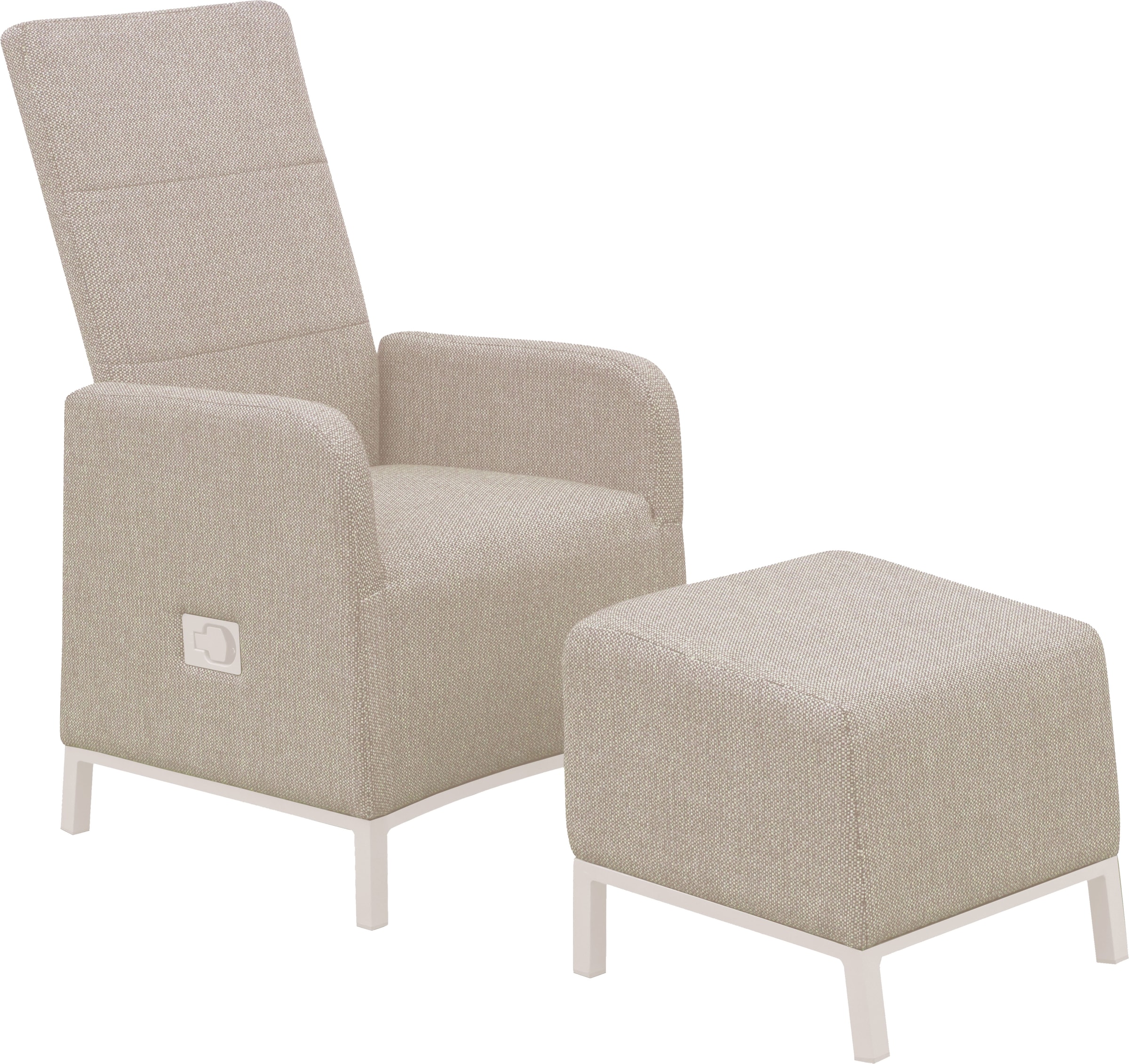 Relaxsessel "Riga" 1 Stk. tlg. Relaxsessel mit Fußhocker, beige