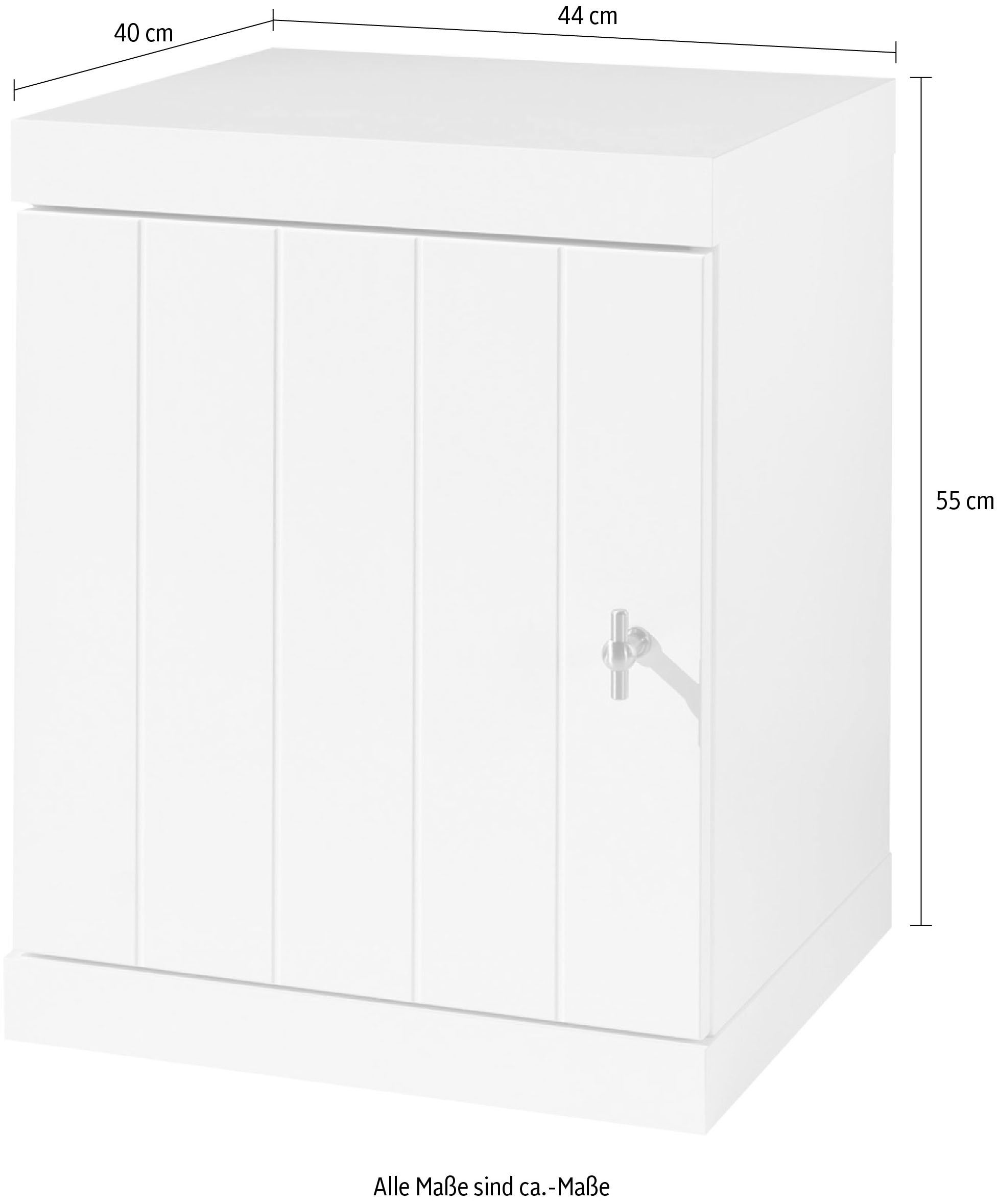 Vipack Nachtschrank, (Made in Europe), Nachtkonsole rechts oder links anstellbar, mit 1 Drehtür, Ausf. Weiß