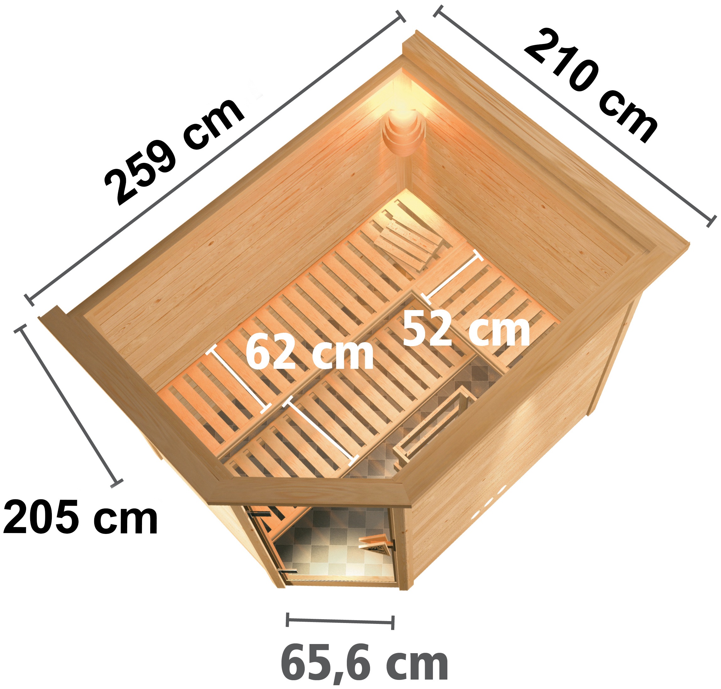 Karibu Sauna »Talida«, ohne Ofen
