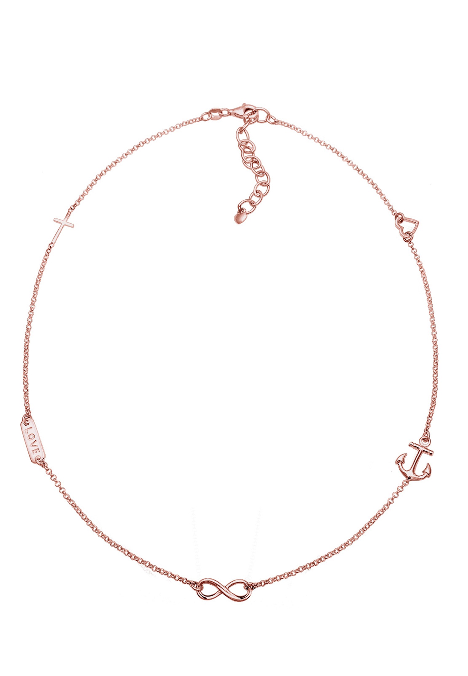 Elli Kette mit Anhänger »Kreuz Herz Infinity Anker Stern 925 Sterling Silber«