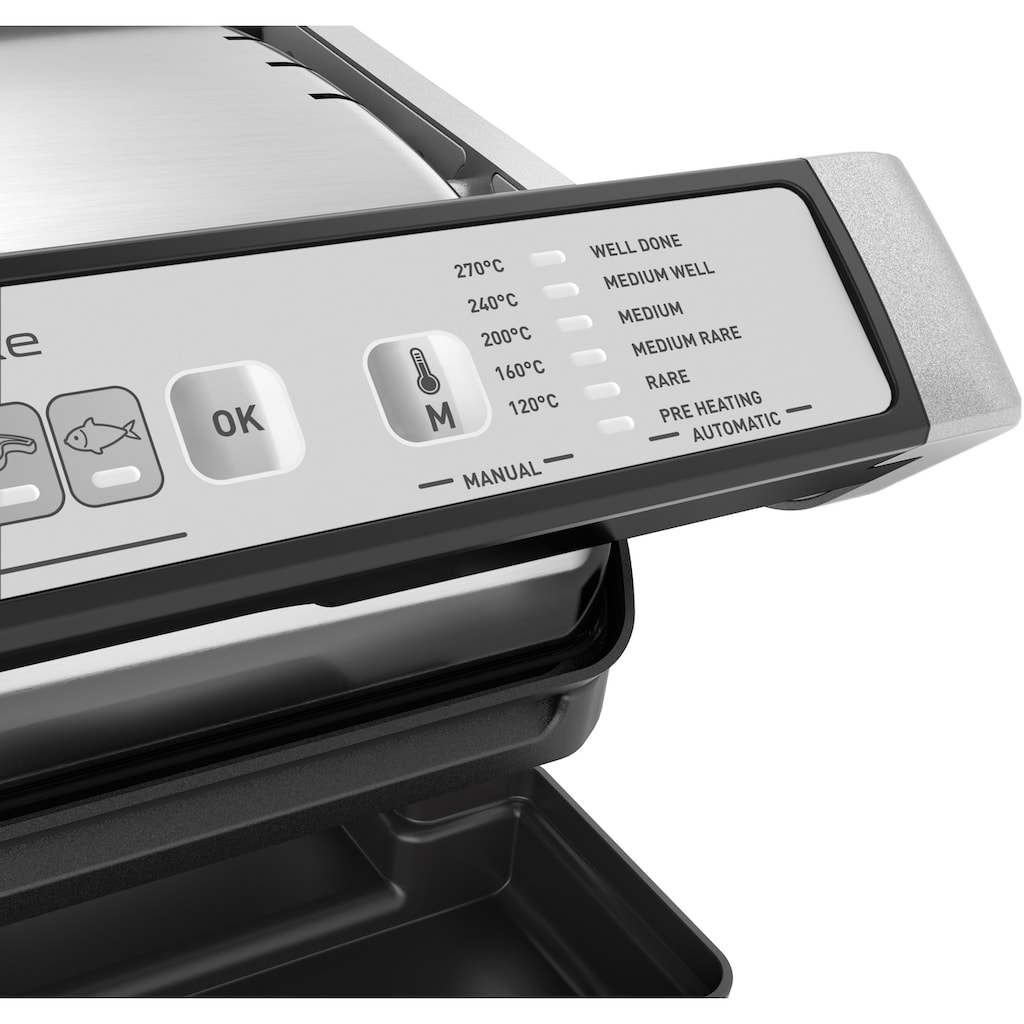 Tefal Kontaktgrill »GC707D OptiGrill Deluxe«, 2000 W, 6 Programme, Auftaufunktion, 5 Garstufen, spülmaschinenfeste Platten