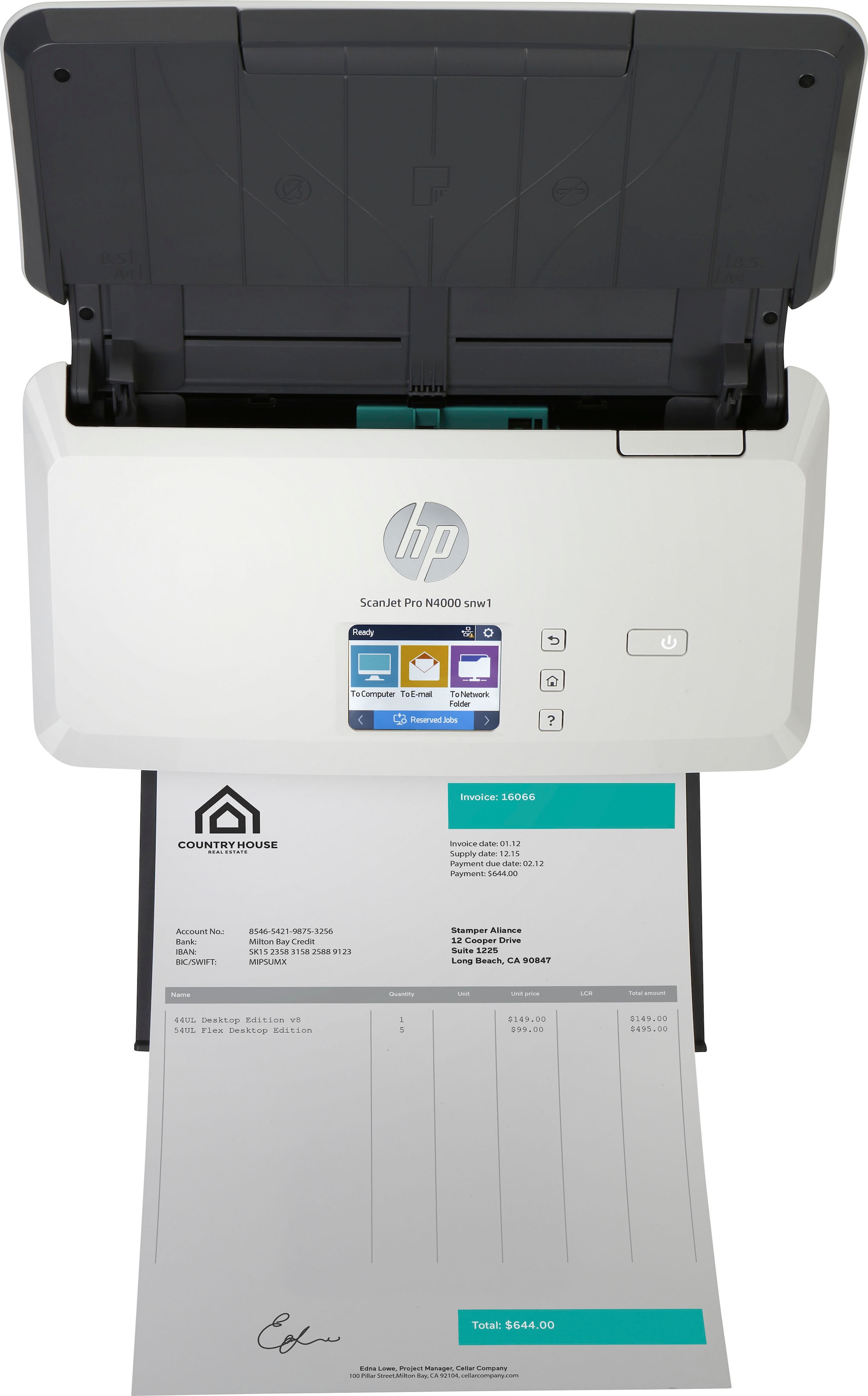 HP Einzugsscanner »ScanJet Pro N4000 snw1«