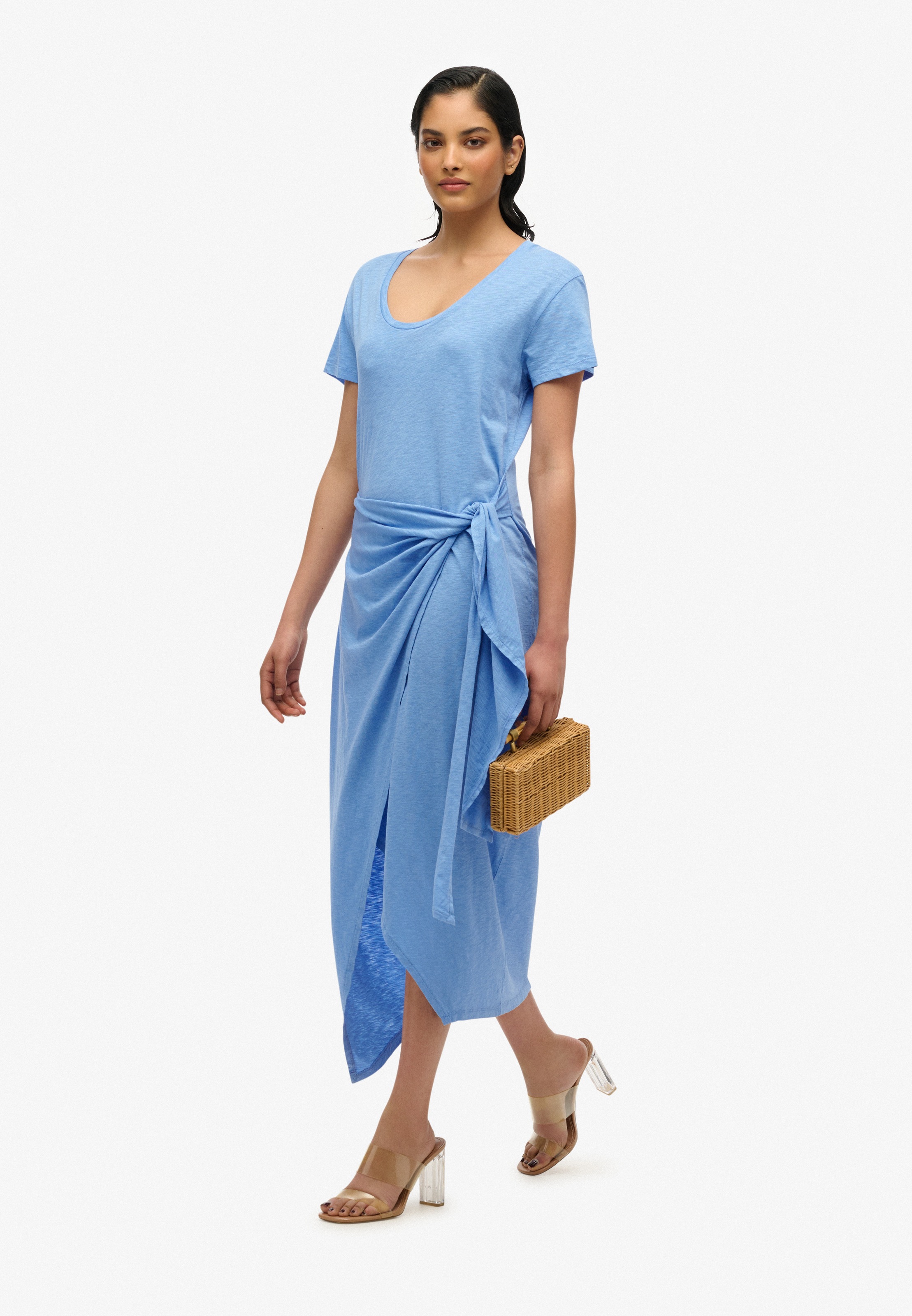 Superdry Jerseykleid »SLUB MIDI WRAP DRESS«, Sommerkleid