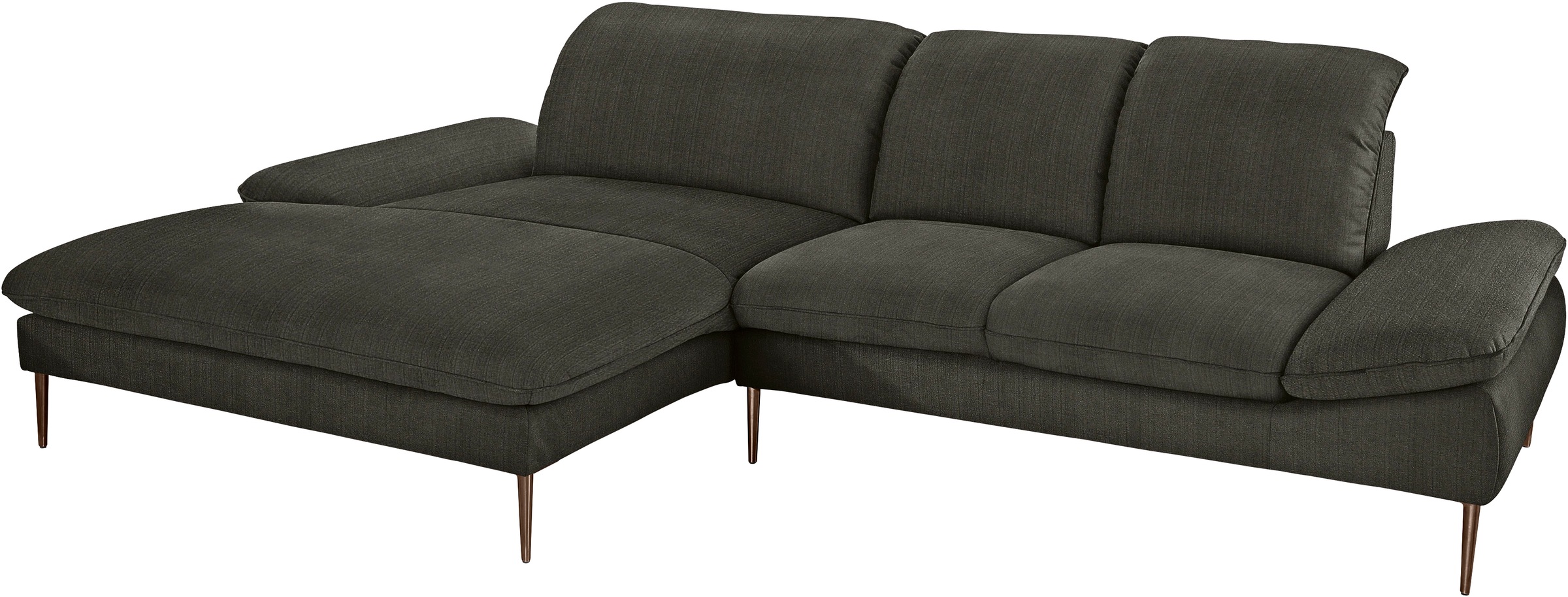 W.SCHILLIG Ecksofa »enjoy&MORE, Designsofa, bequem, zeitlos und elegant, L-Form«, Sitztiefenverstellung, Füße bronze pulverbeschichtet, Breite 310 cm