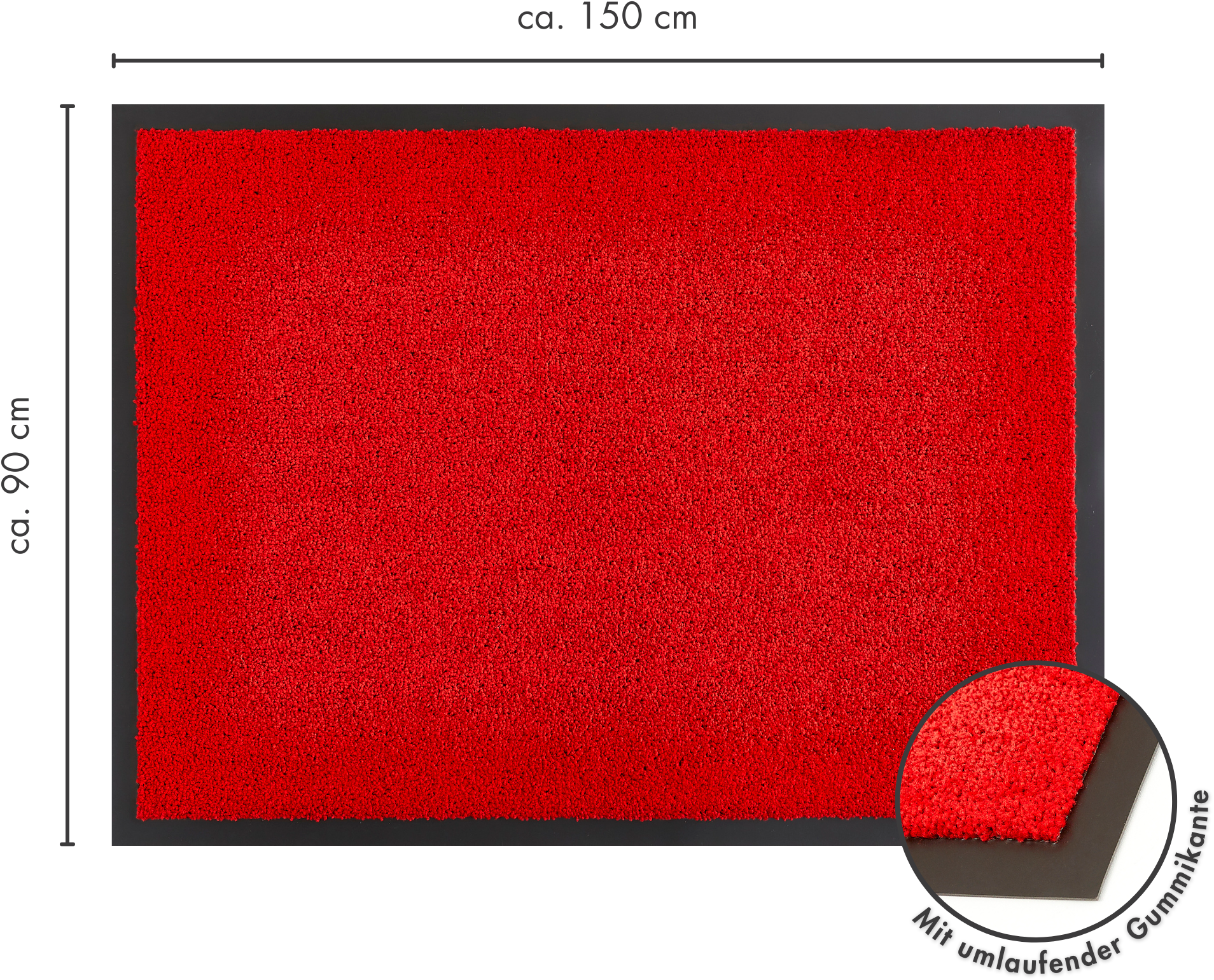 my home Fußmatte »Emil, Made in Netherlands«, rechteckig, 6 mm Höhe, Schmutzfangmatte, Uni Farben, rutschhemmend, waschbar (Handwäsche)