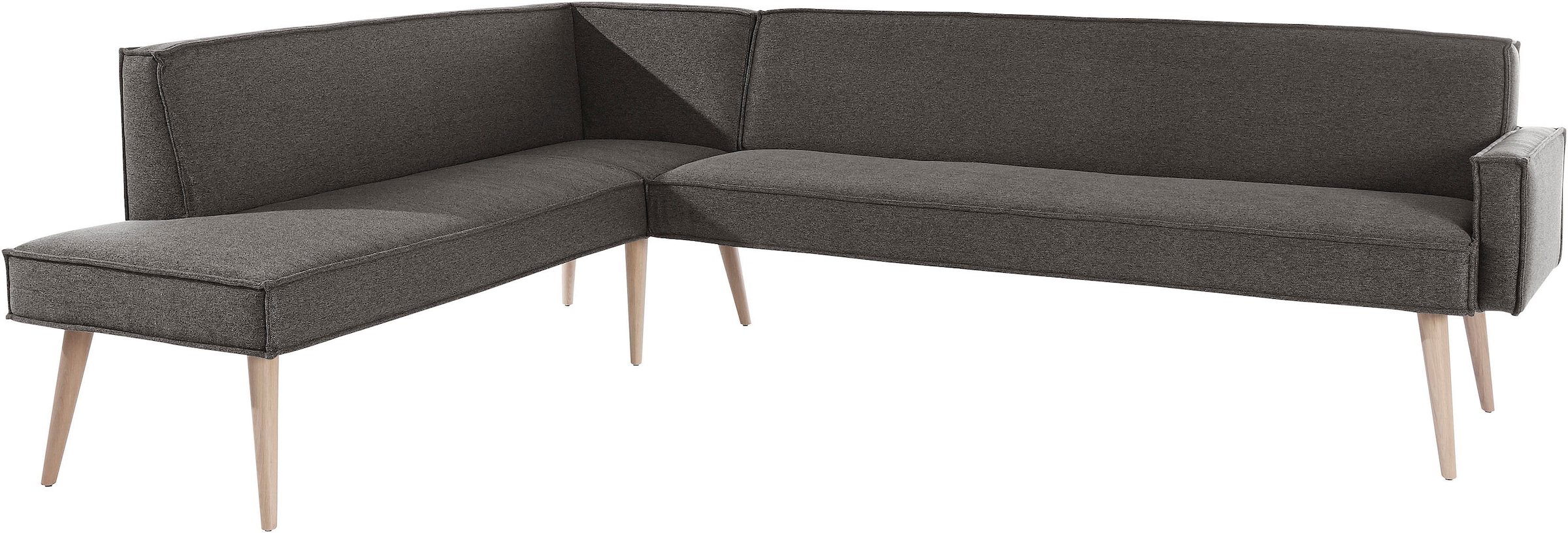 exxpo - sofa fashion Eckbank »Lungo, moderne Kedernaht, bequem und elegant, hoher Holzfuß«, hochwertige Detailverarbeitung, frei im Raum stellbar