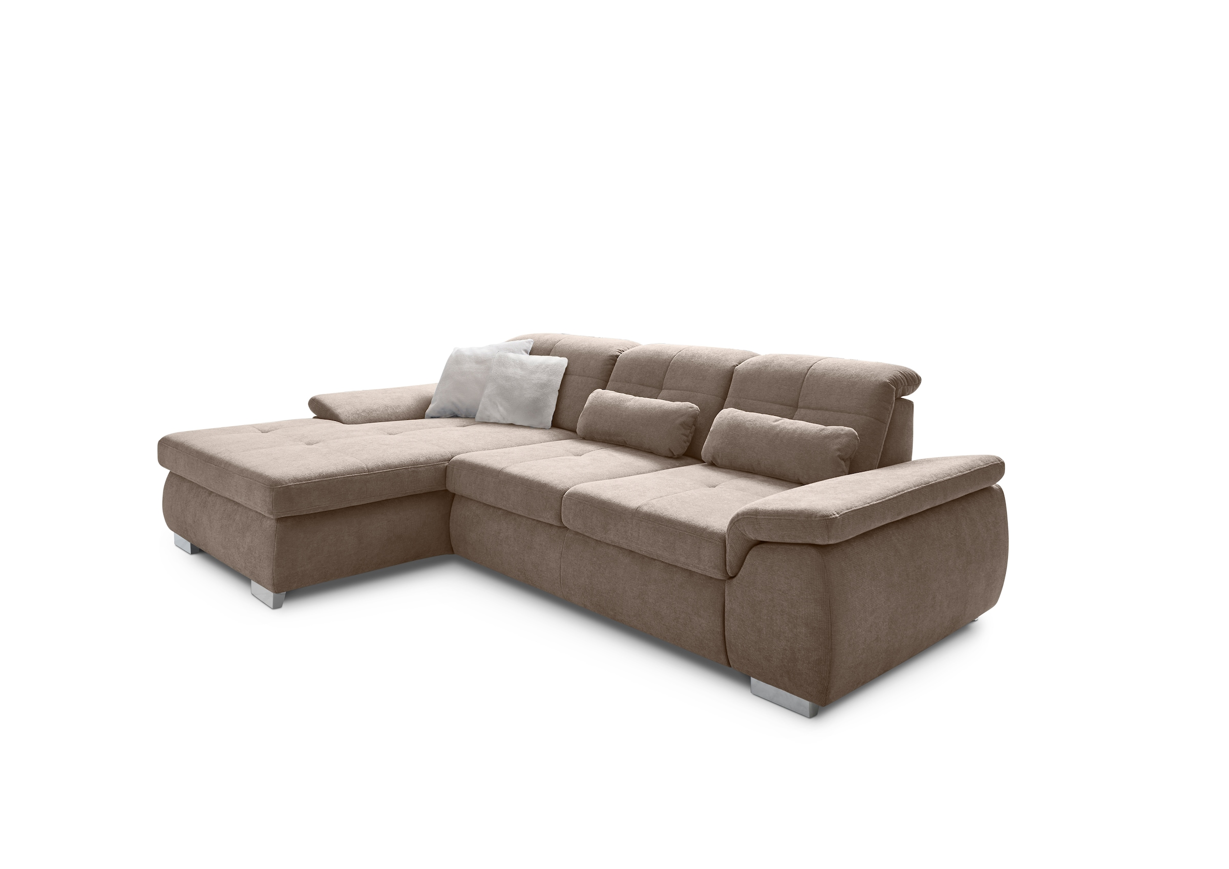 Die PlanBar Ecksofa »MP-IN16037 L-Form mit Kaltschaum-Polsterung«, mit Sitztiefenverstellung & Zierkissen