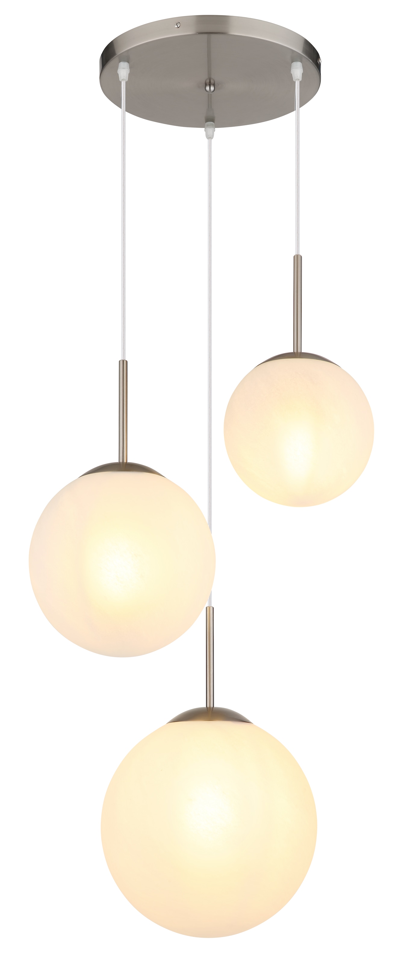 NOWA Pendelleuchte »KOP«, 3 flammig, Leuchtmittel E27 | ohne Leuchtmittel, Hängeleuchte, Hängeleuchte, Glaskugeln opal, alabaster Optik