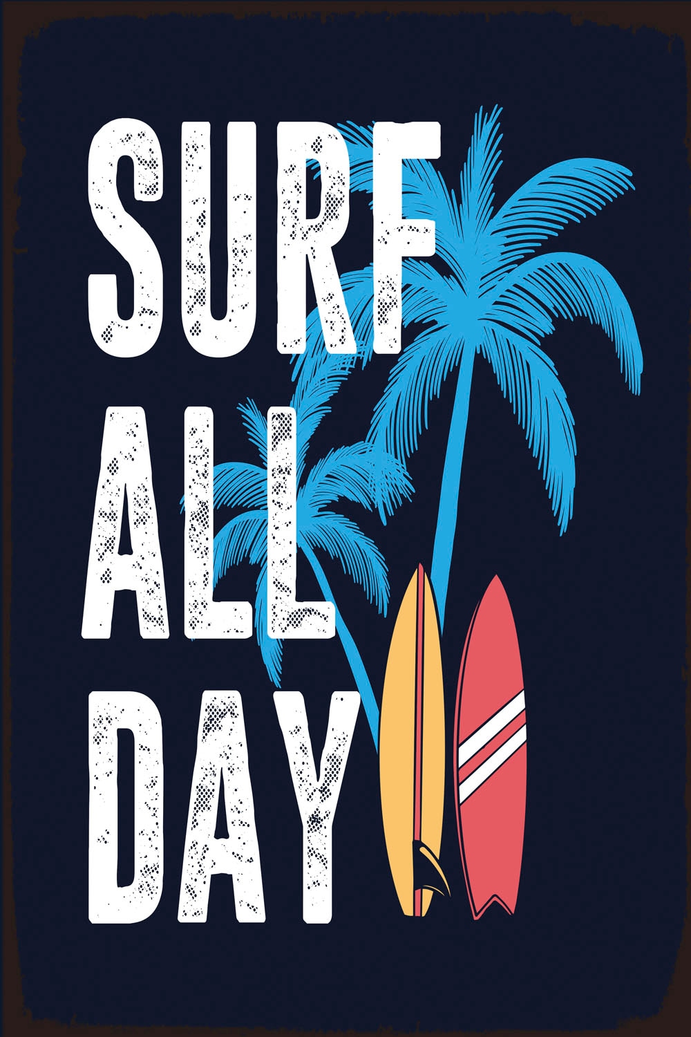 queence Metallbild »Surf All Day«, (1 St.), Stahlschilder