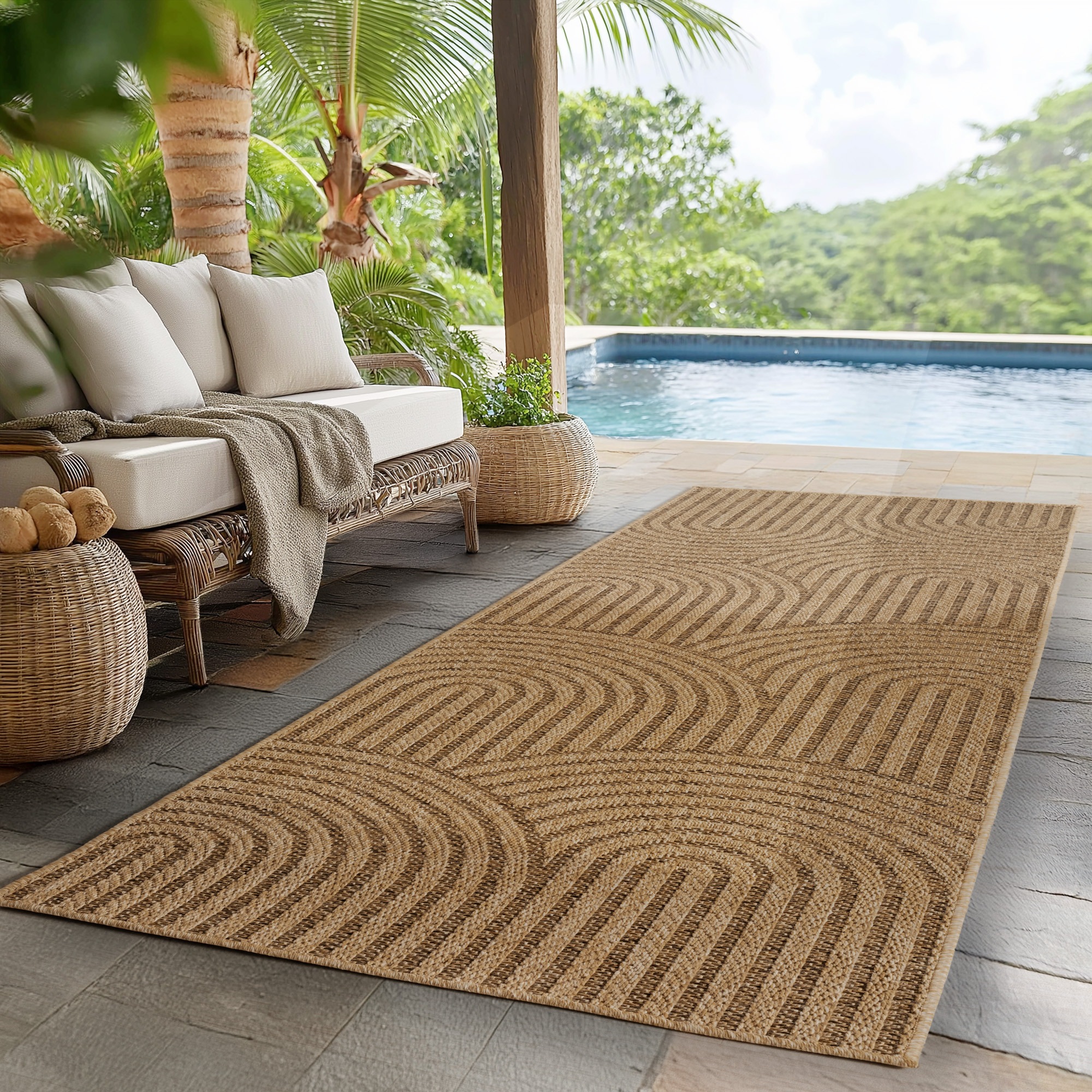 Ayyildiz Teppiche Outdoorteppich »TIMBER 1401«, rechteckig, 5 mm Höhe, Läuf günstig online kaufen