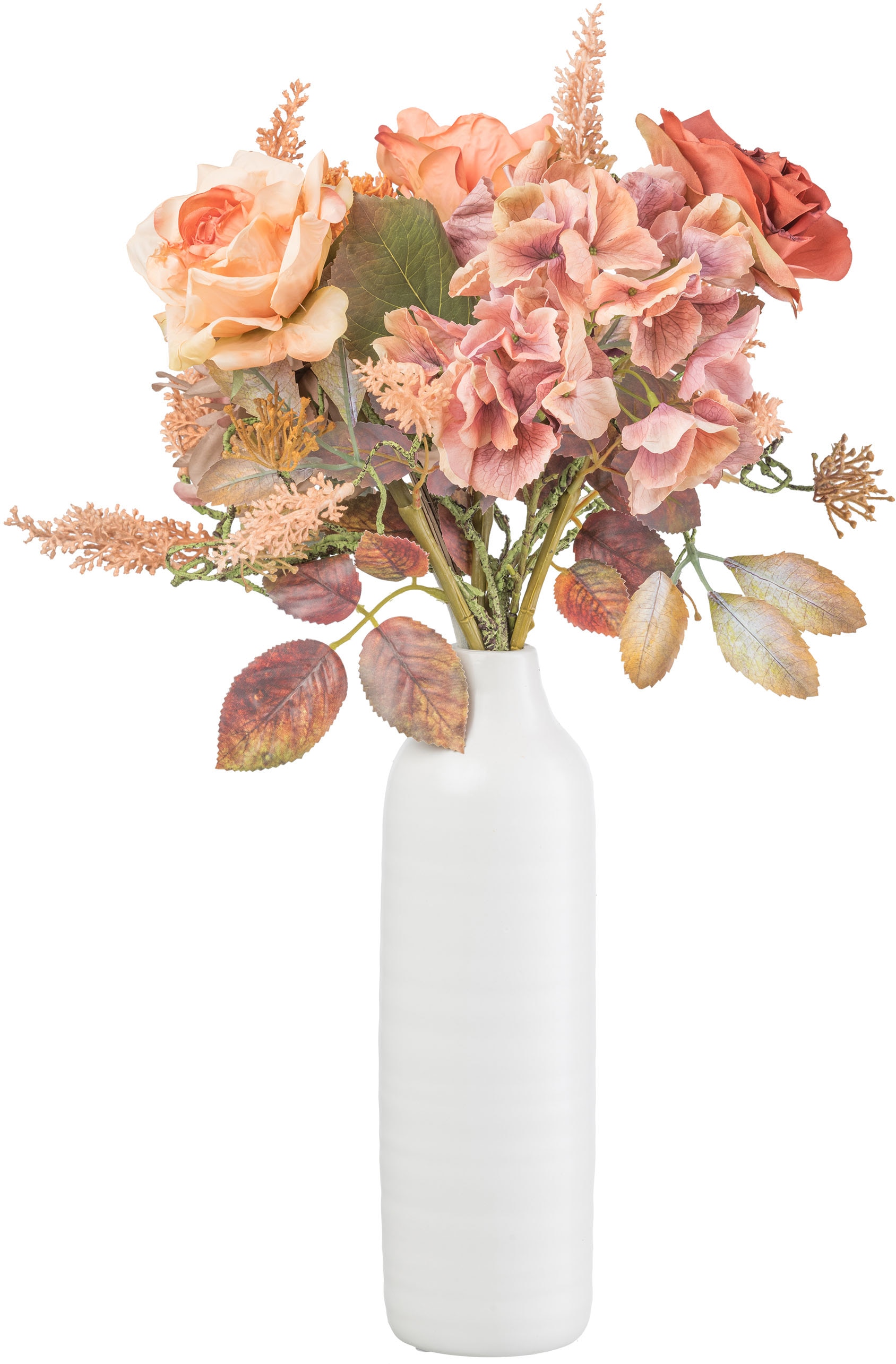 Creativ green Kunstblumenstrauß »Blumenstrauß in Packpapier mit Vase«, mit günstig online kaufen