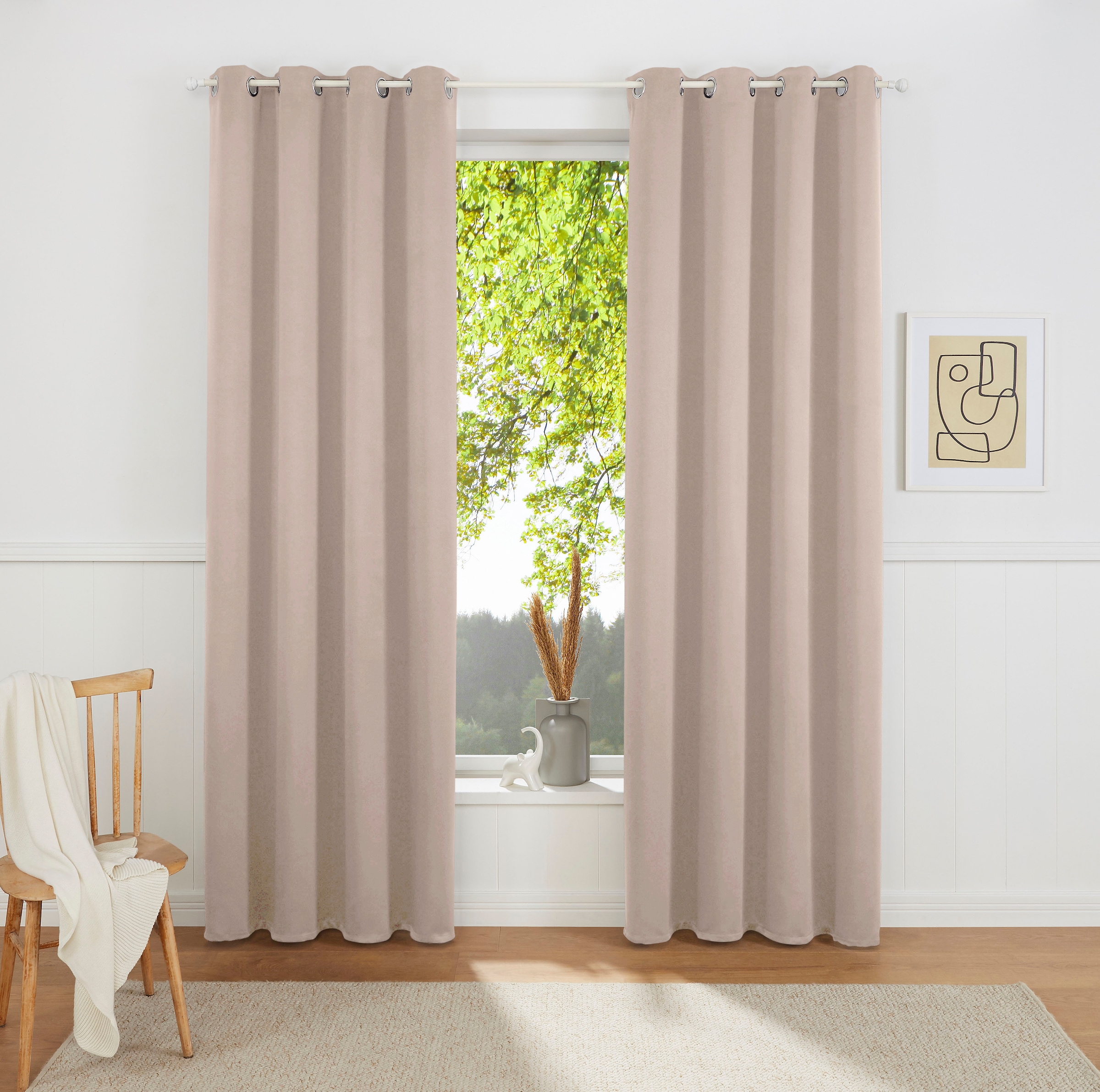 my home Gardine »SOLA«, (2 St.), Schal einfarbig, Verdunkelung, Überbreite. günstig online kaufen
