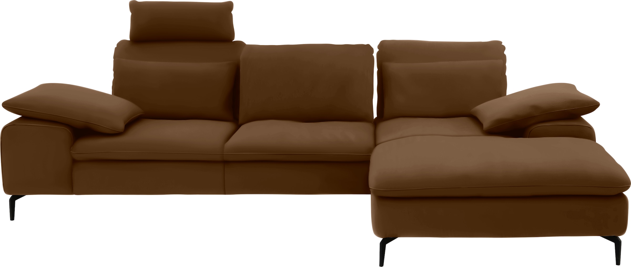 W.SCHILLIG Ecksofa »valentinoo, Designsofa, bequem, elegant und zeitlos, L-Form«, (Set), inklusive Hocker, mit Sitztiefenverstellung, Breite 299 cm